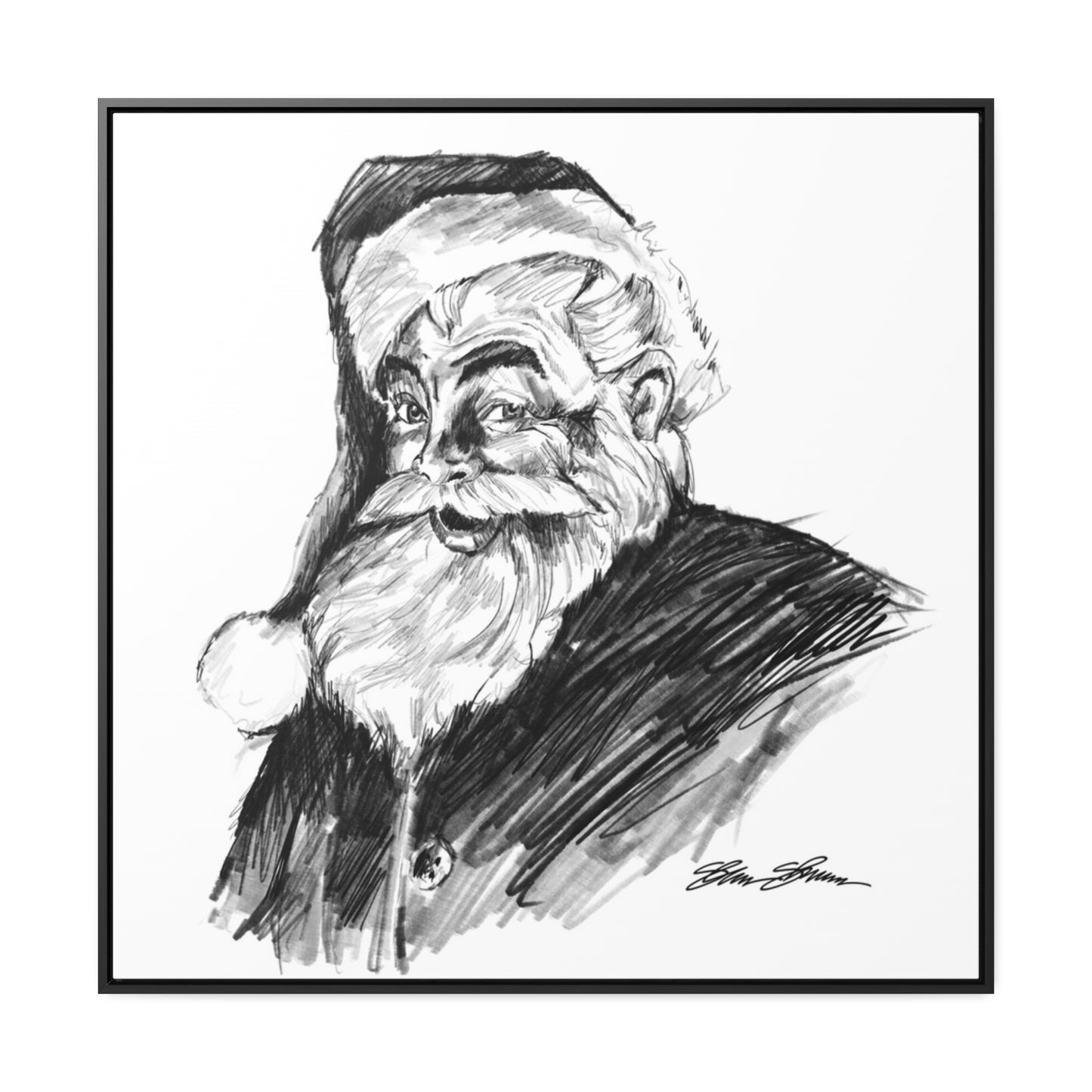 Classic Santa Sketch on Canvas (print)
