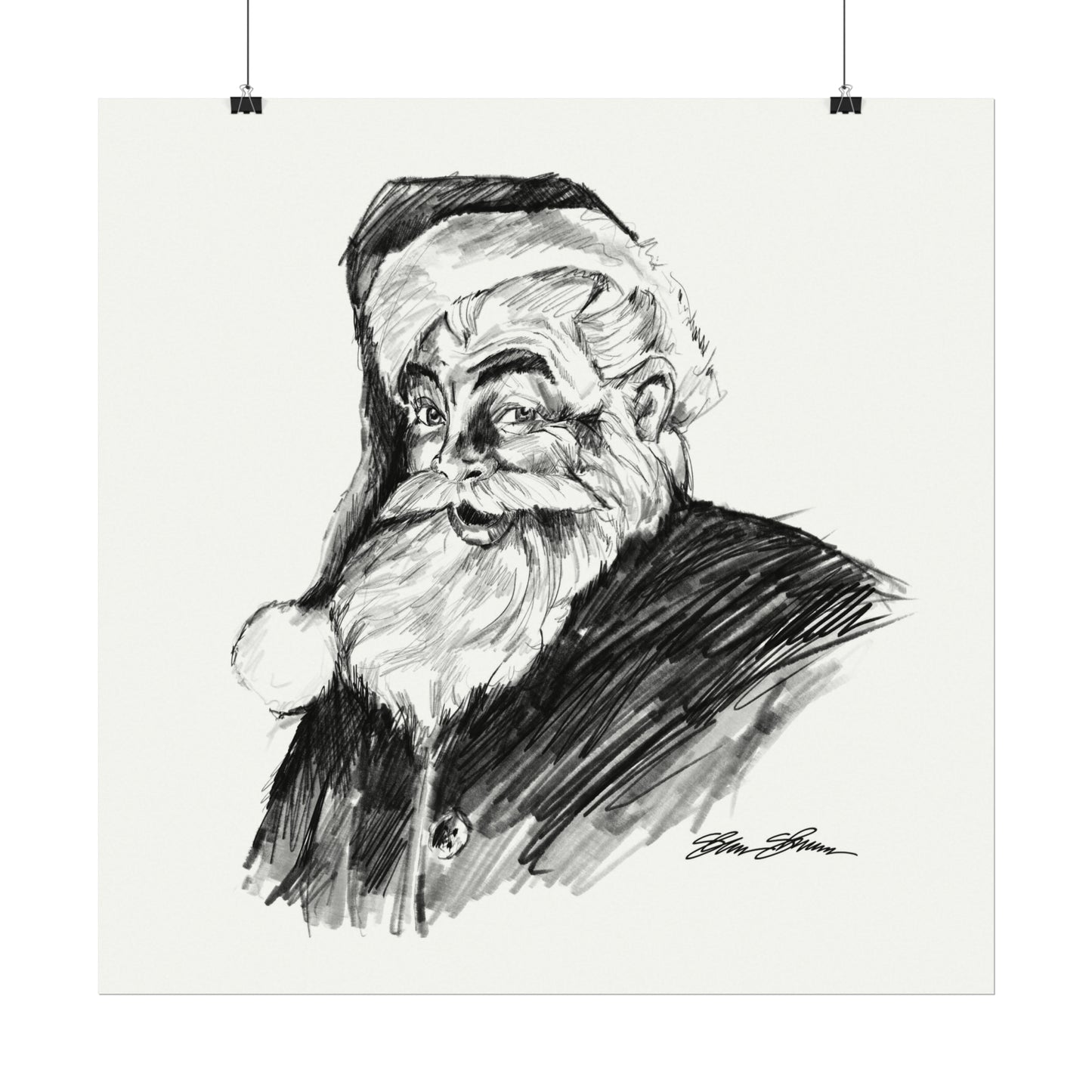 2022 Santa on Watercolor Paper
