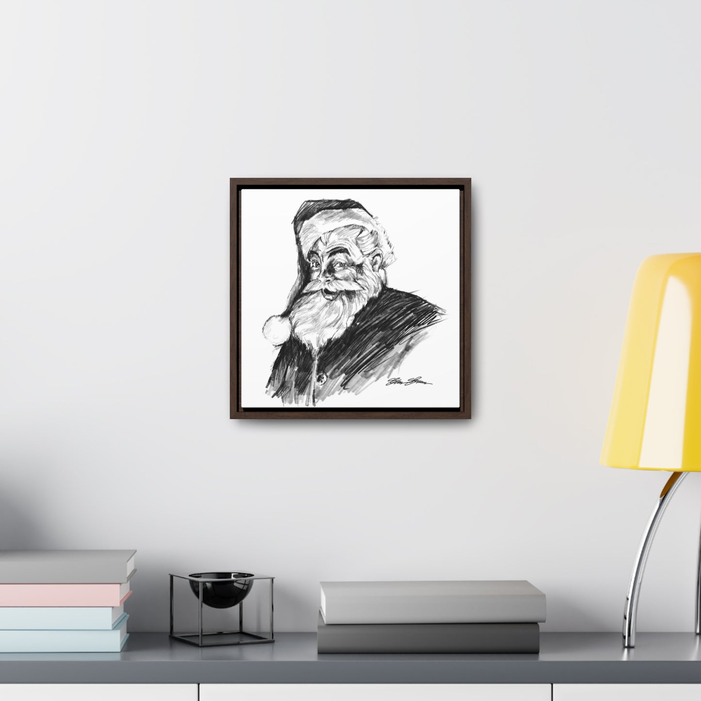 Classic Santa Sketch on Canvas (print)