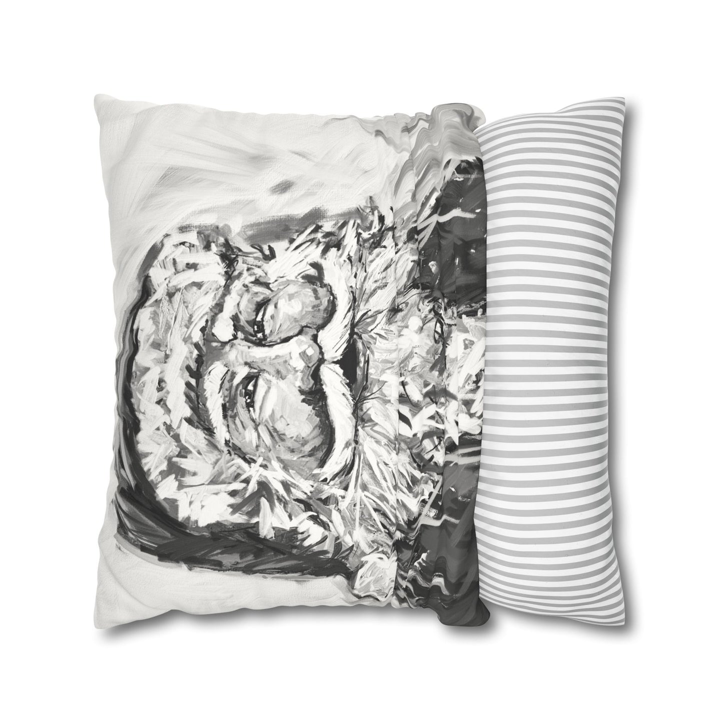St. Nick Faux Suede Pillow Case (no insert) BW