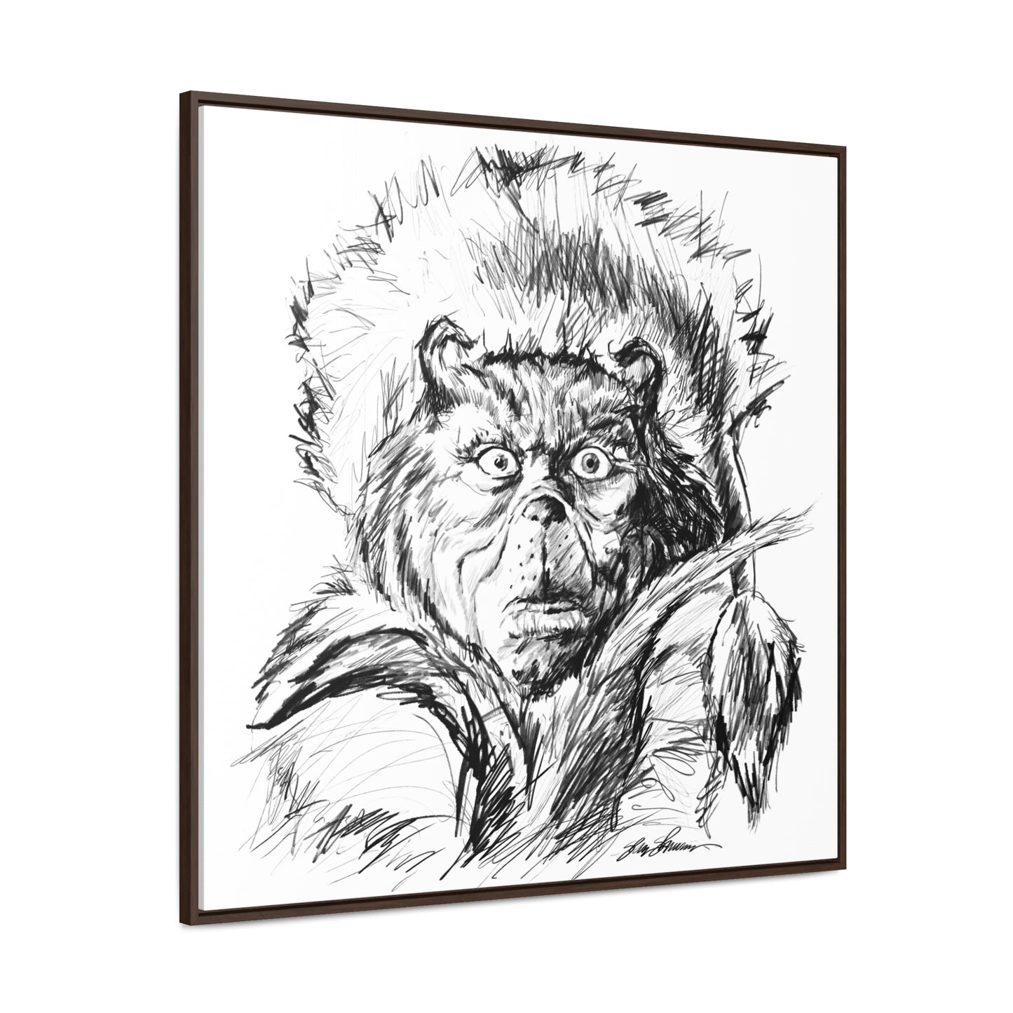 Grinch Sketch on Canvas (print)