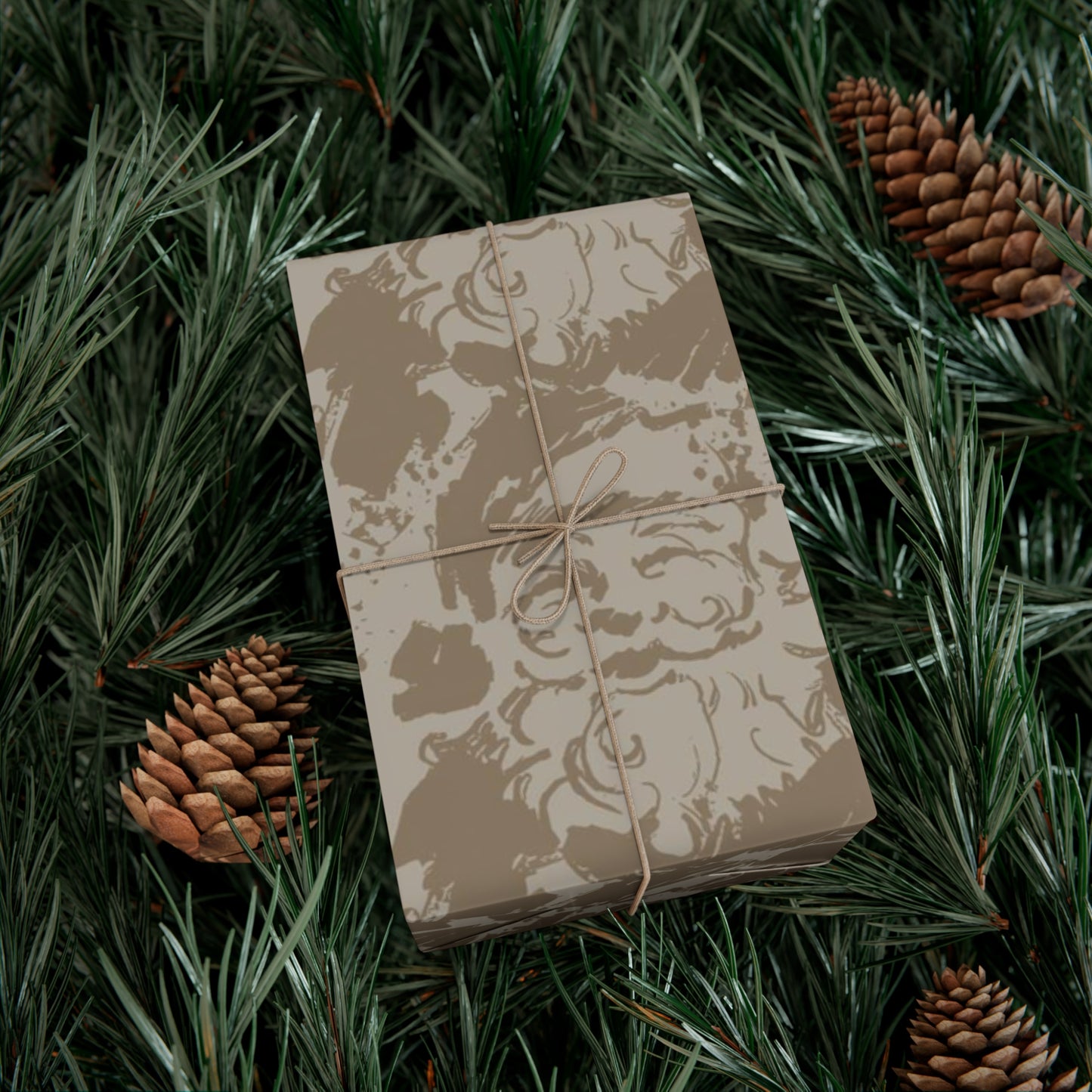 Natural Santa Gift Wrap Paper