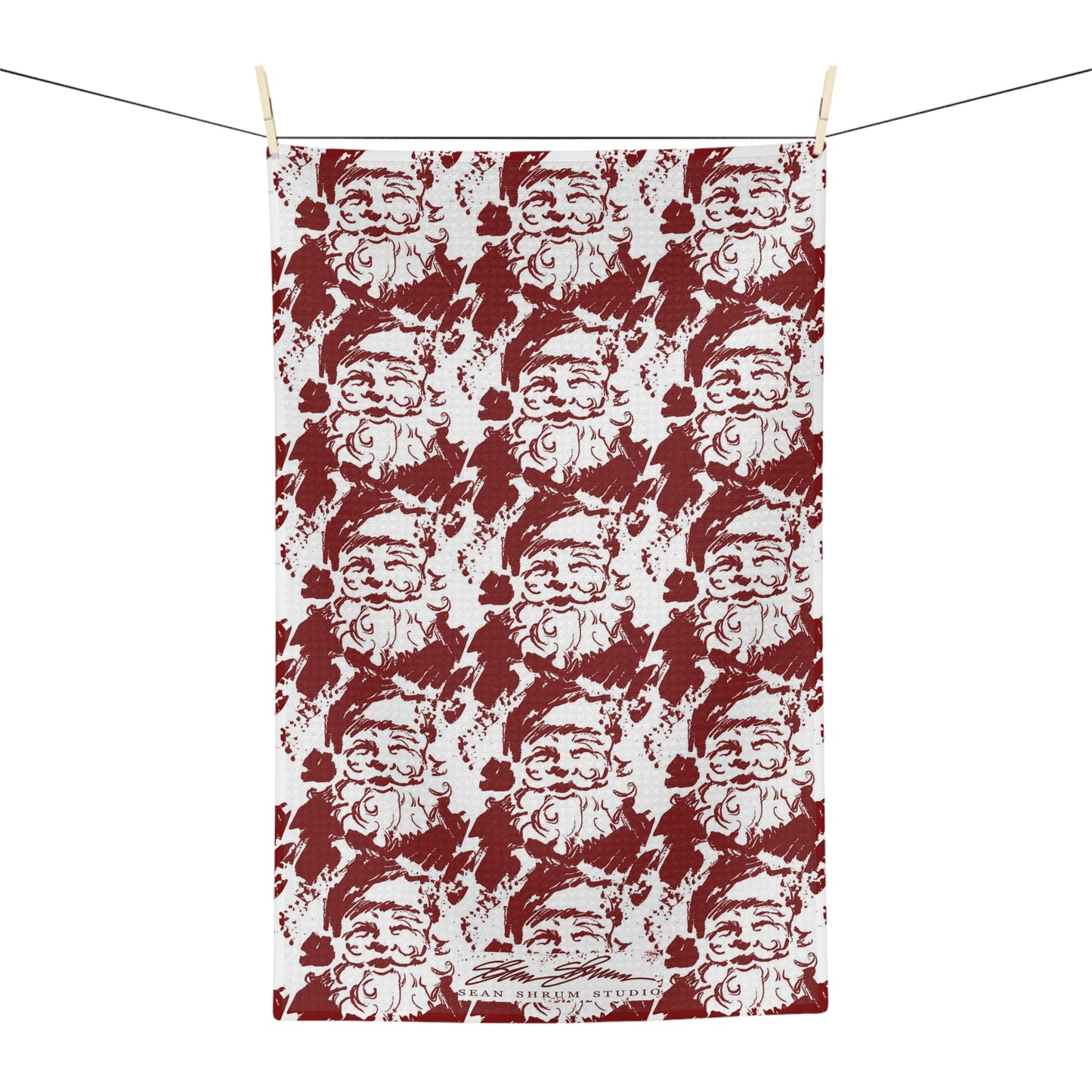 Tea Towel Santa Red