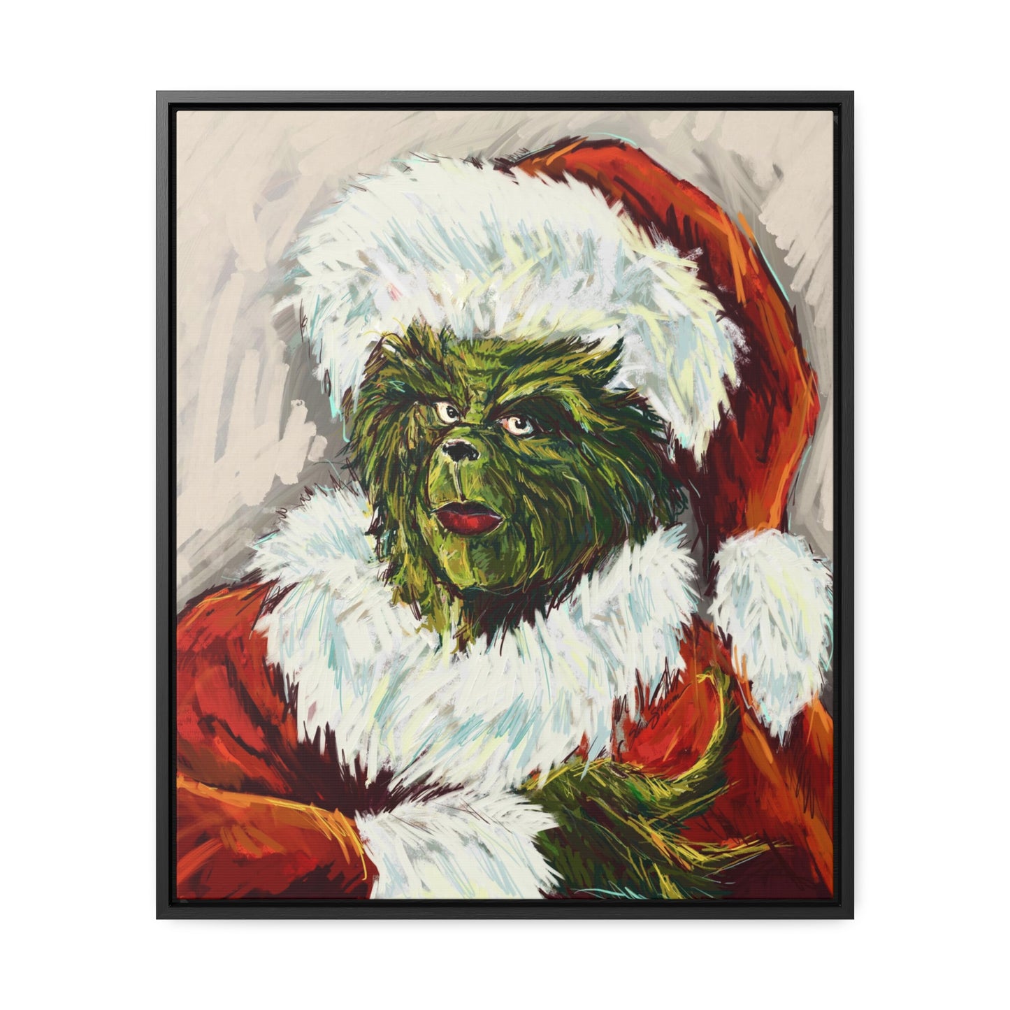 Grinch Giclee Framed Canvas