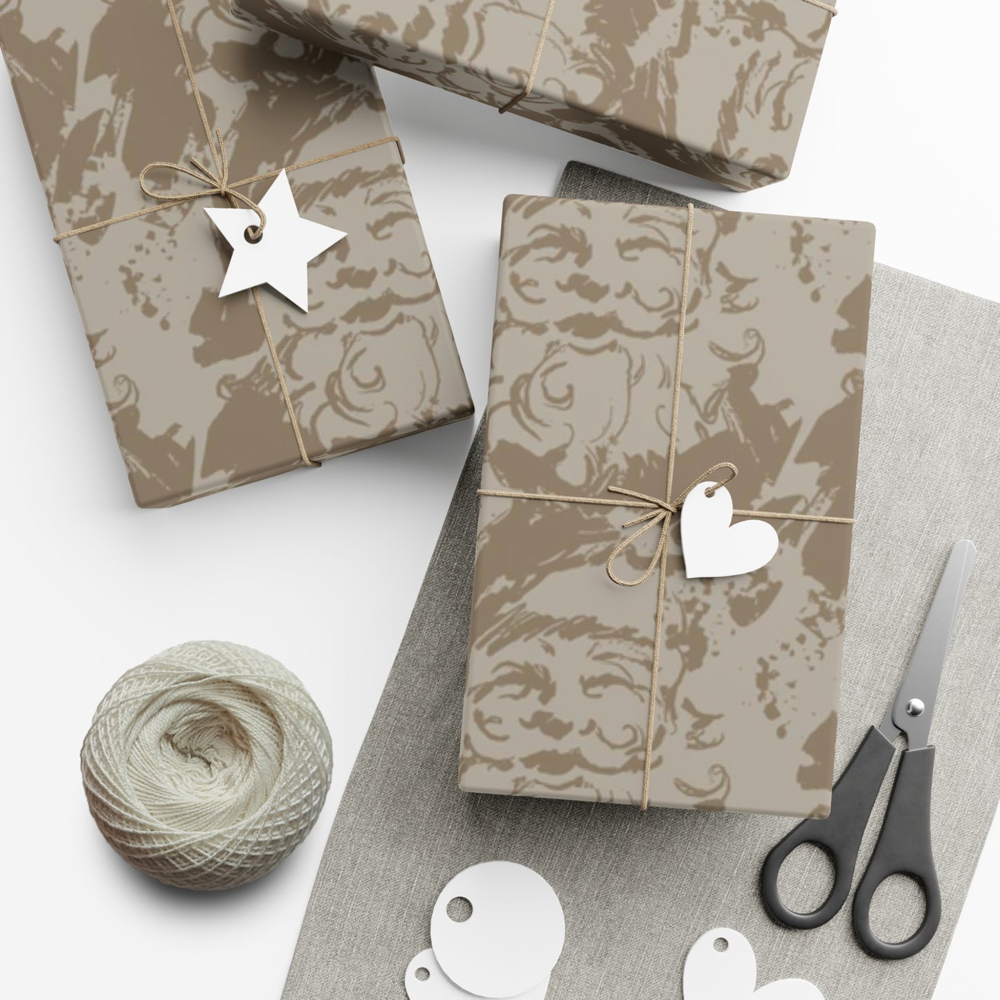Natural Santa Gift Wrap Paper