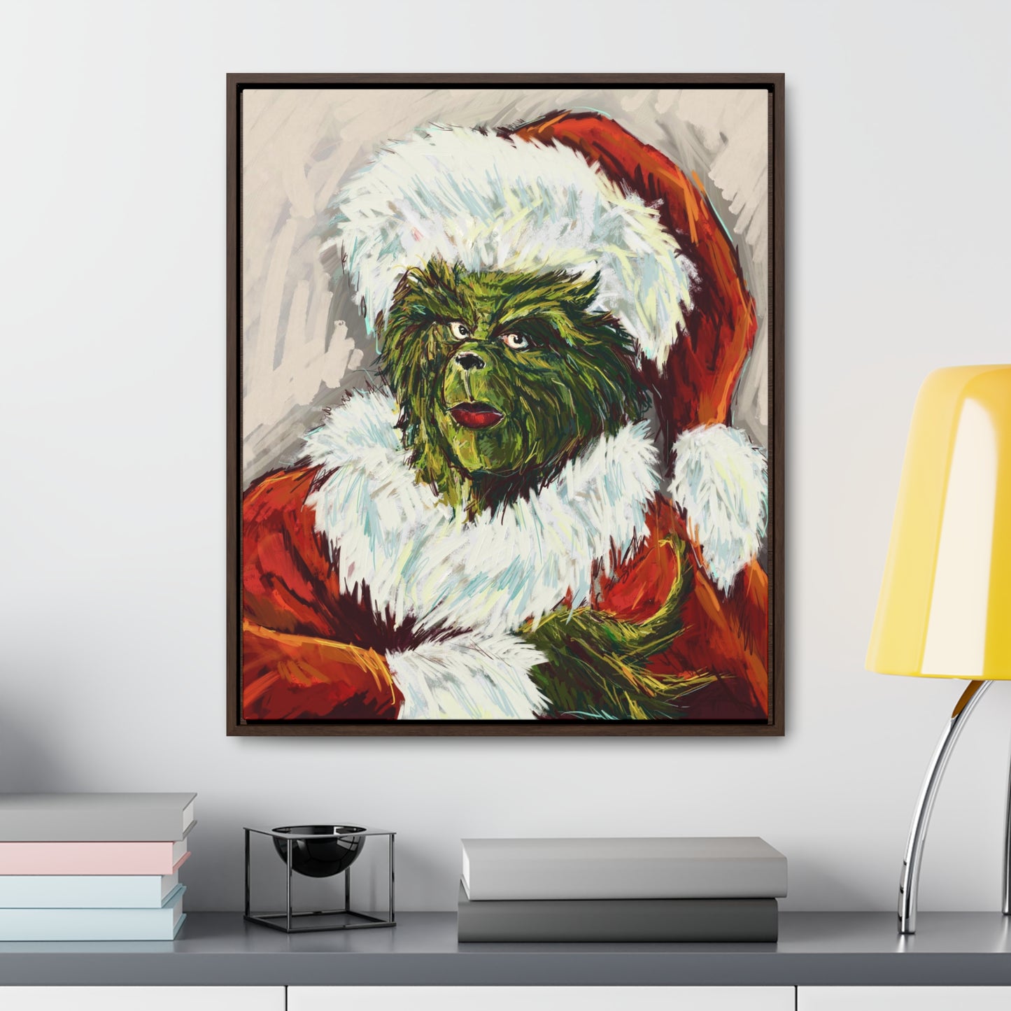 Grinch Giclee Framed Canvas