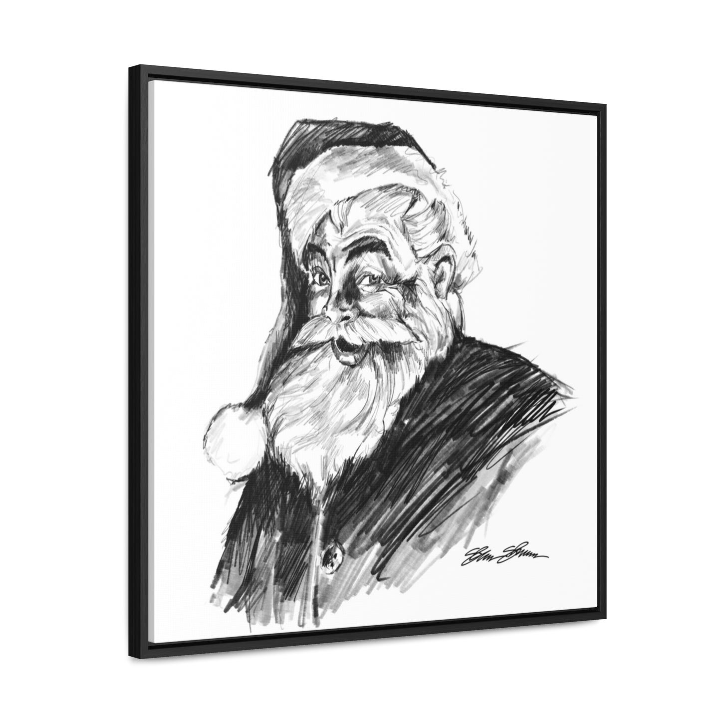 Classic Santa Sketch on Canvas (print)