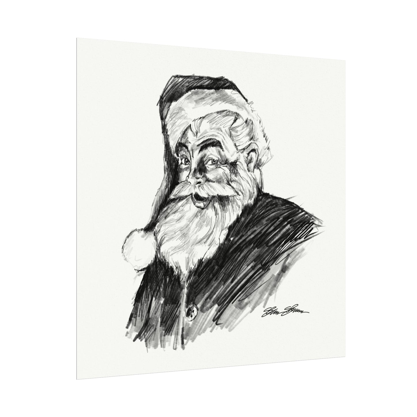 2022 Santa on Watercolor Paper