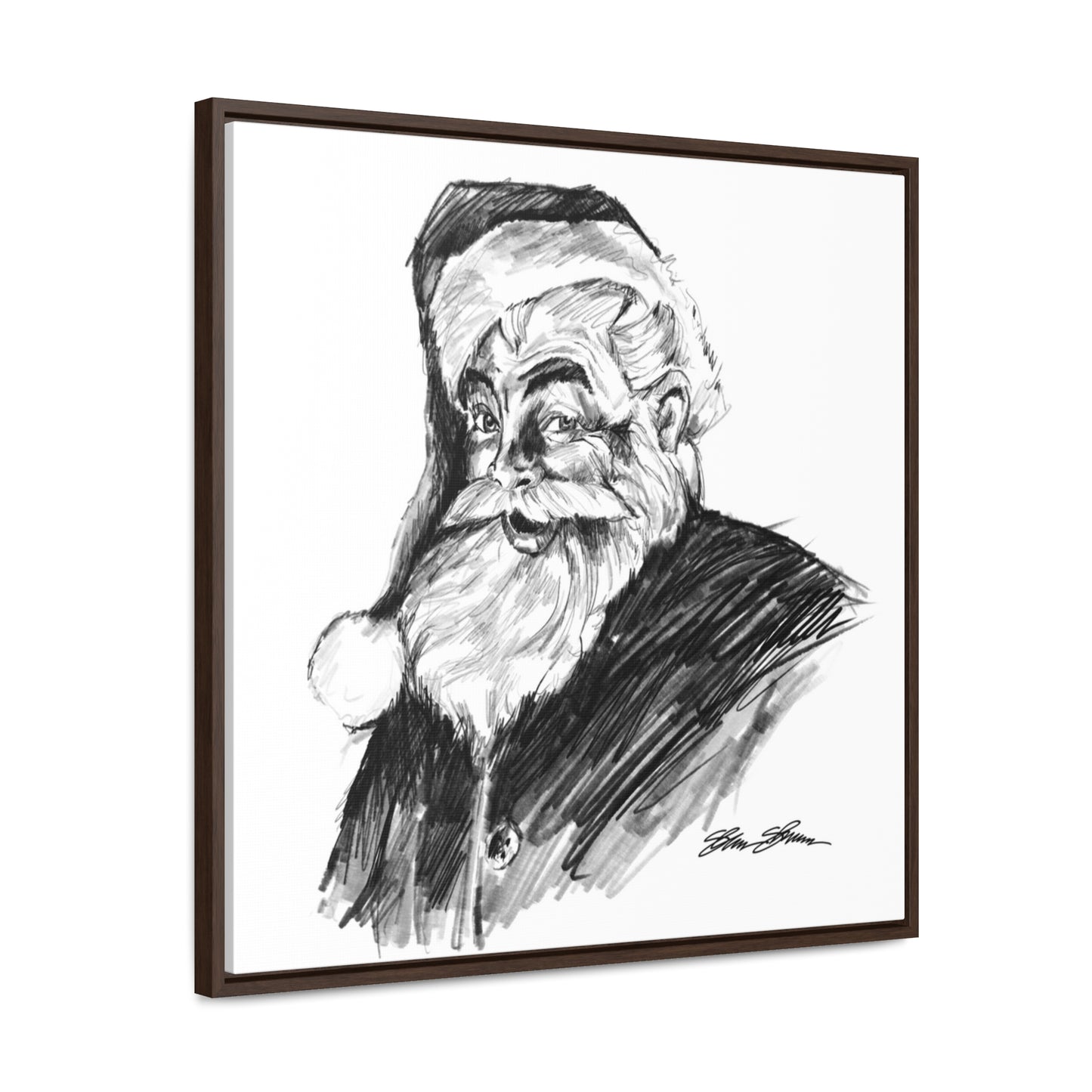 Classic Santa Sketch on Canvas (print)
