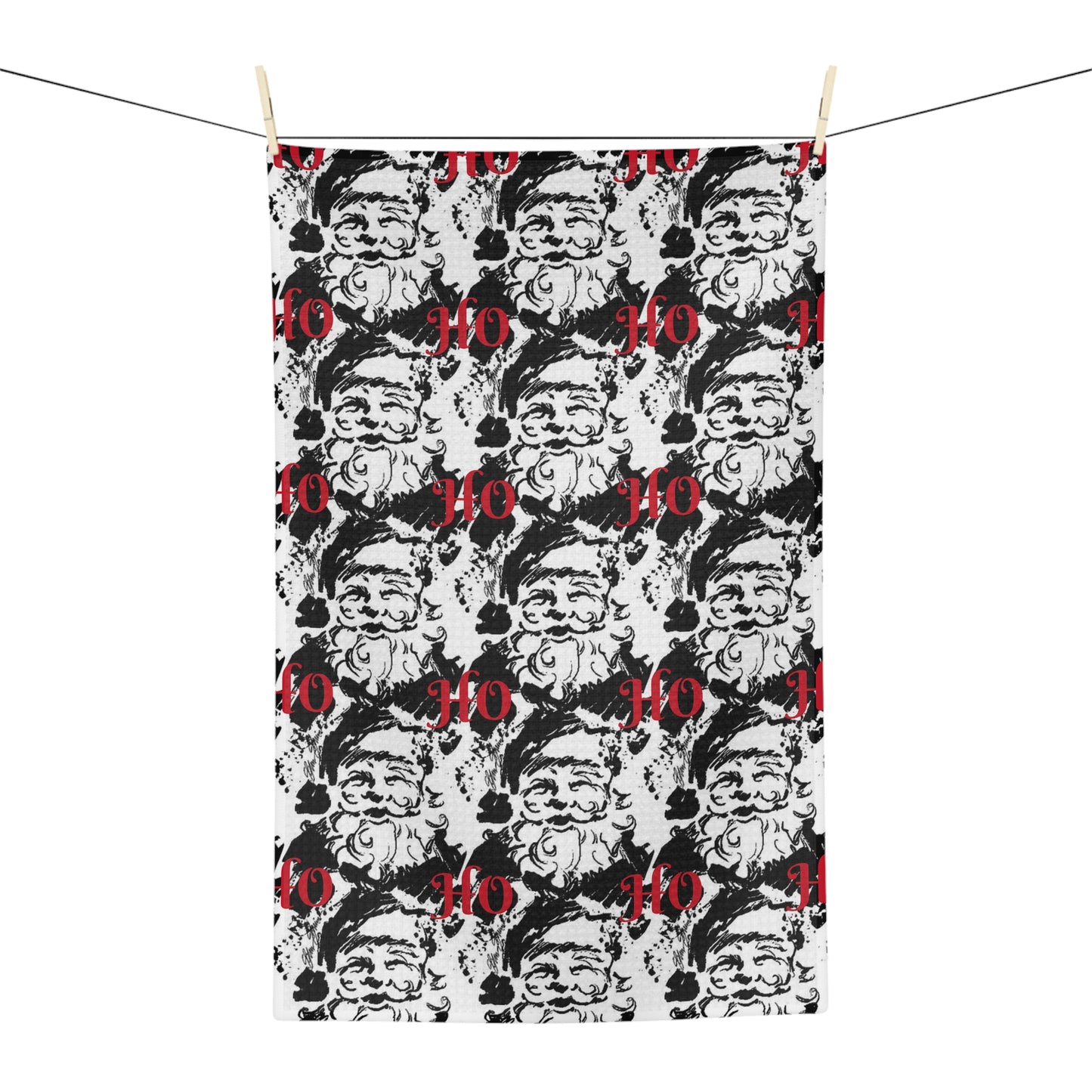 Tea Towel Santa ; HO HO HO
