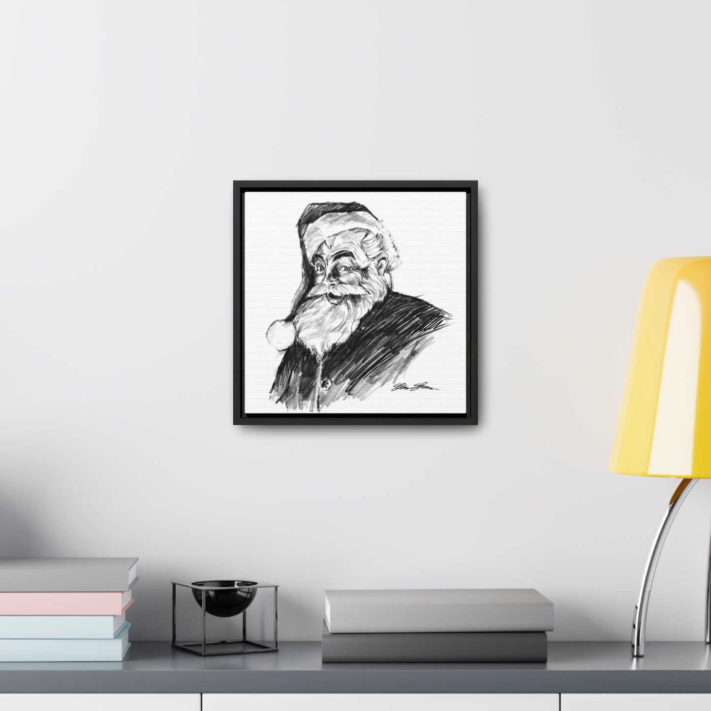 Classic Santa Sketch on Canvas (print)