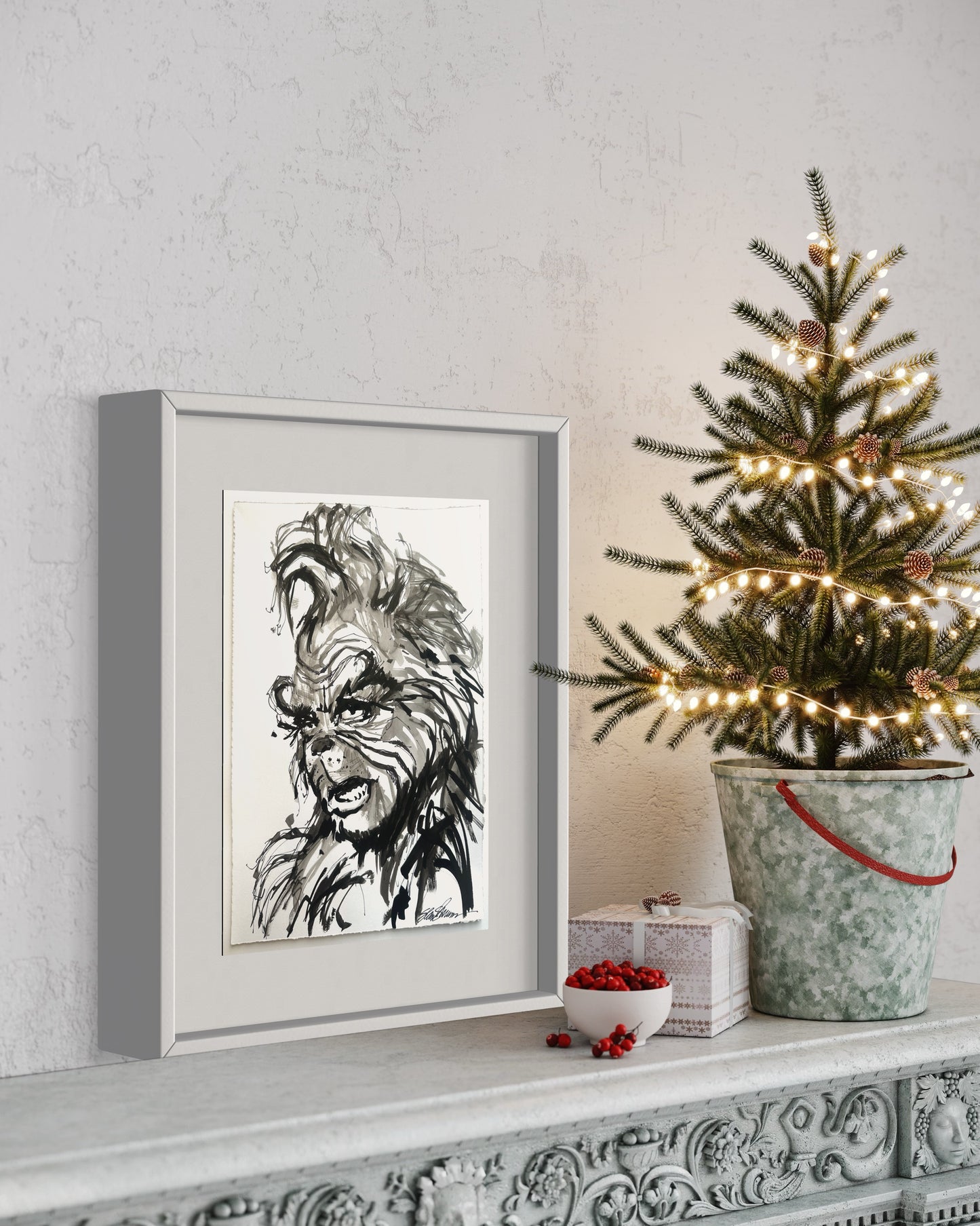 Grinch Ink on Paper 18x22
