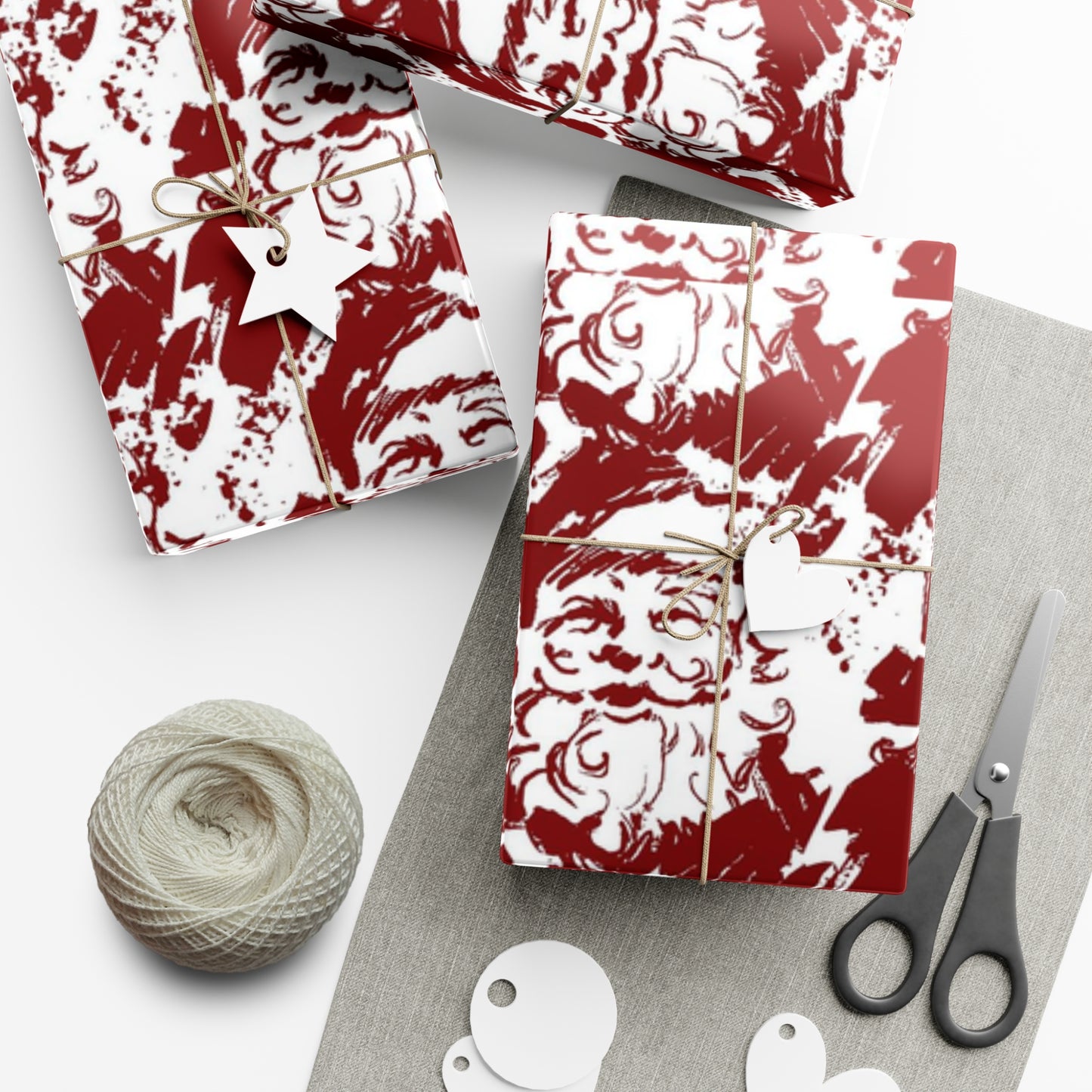 Red Santa Gift Wrap Paper