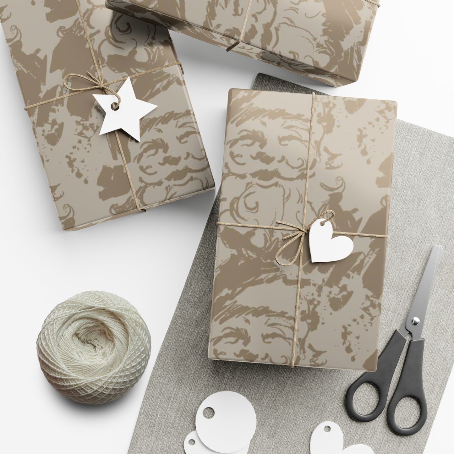 Natural Santa Gift Wrap Paper