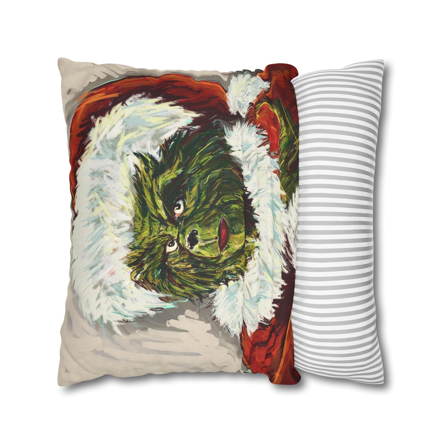 Grinch color Faux Suede Pillow Case (no insert)