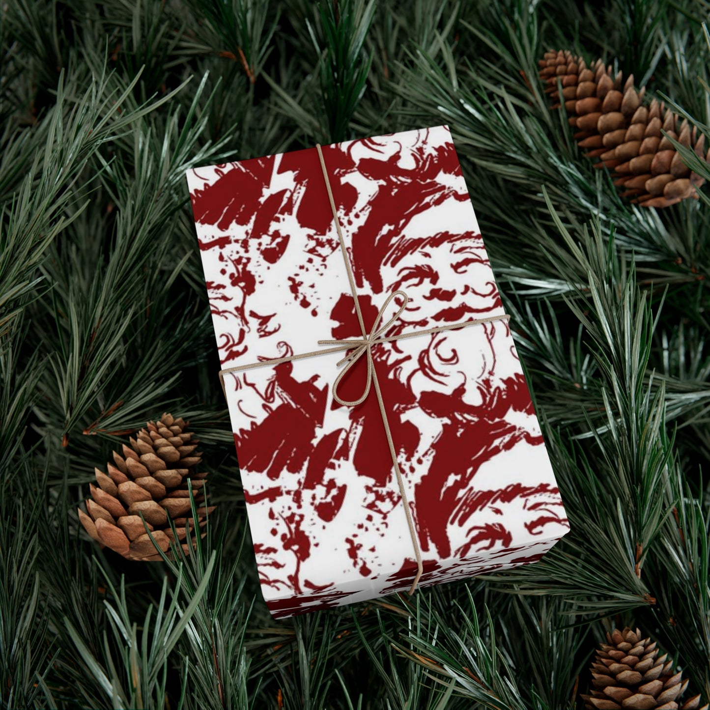 Red Santa Gift Wrap Paper