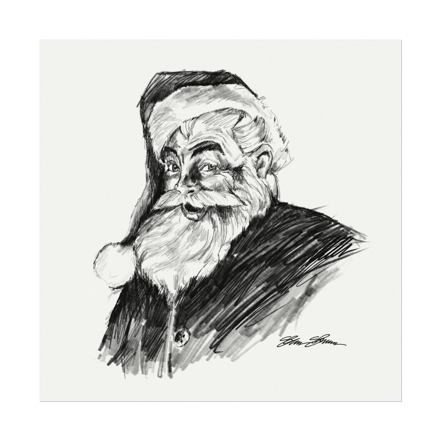 2022 Santa on Watercolor Paper