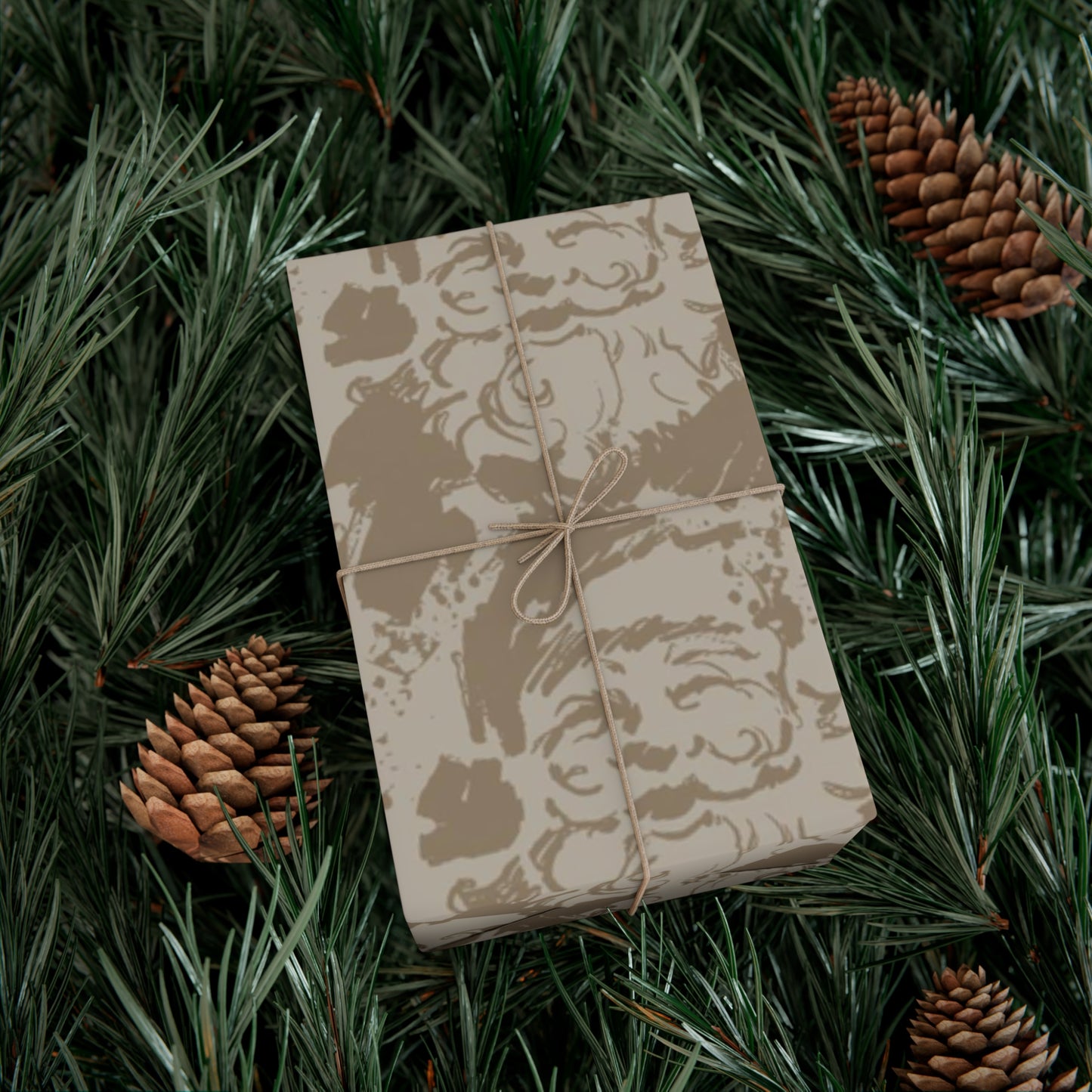 Natural Santa Gift Wrap Paper