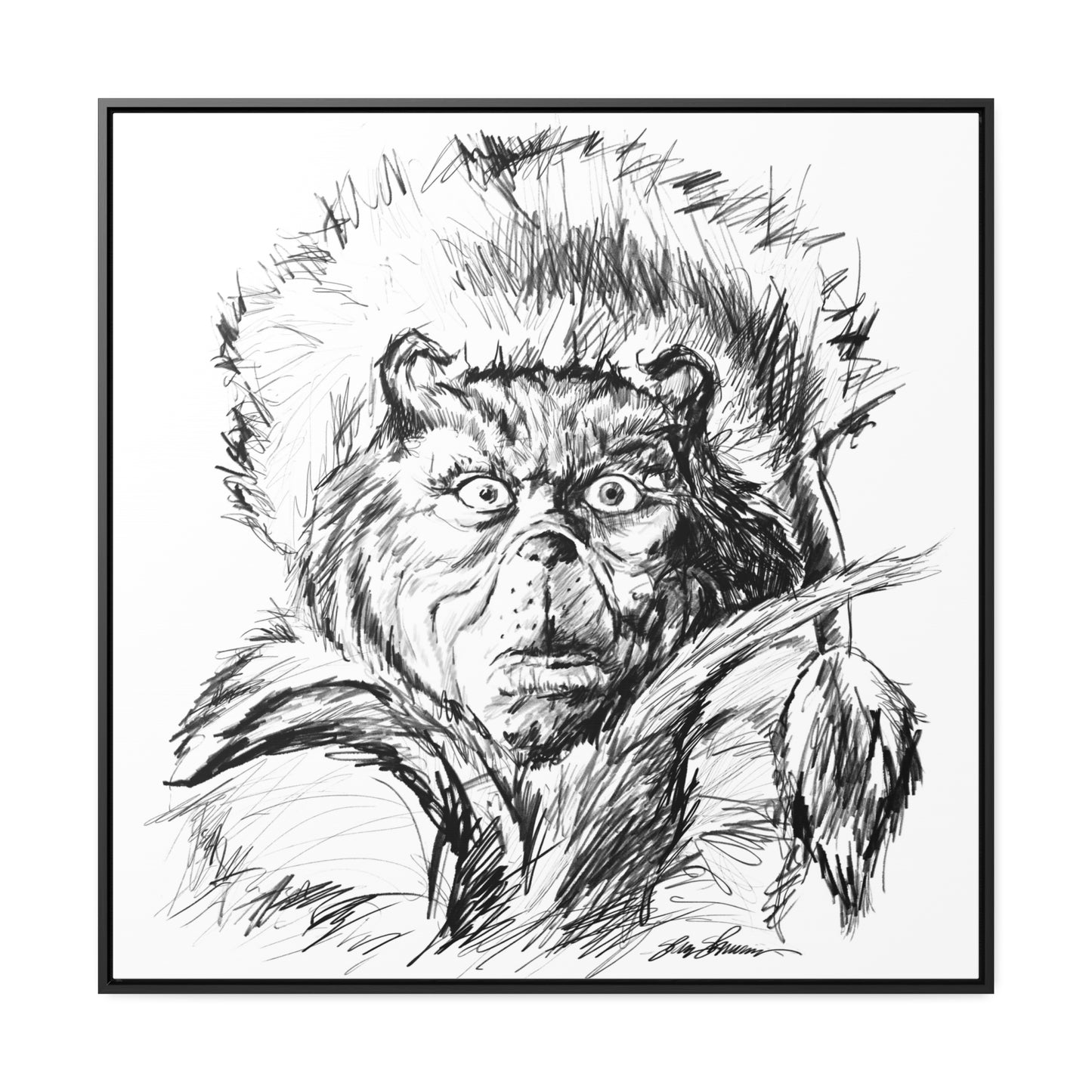 Grinch Sketch on Canvas (print)