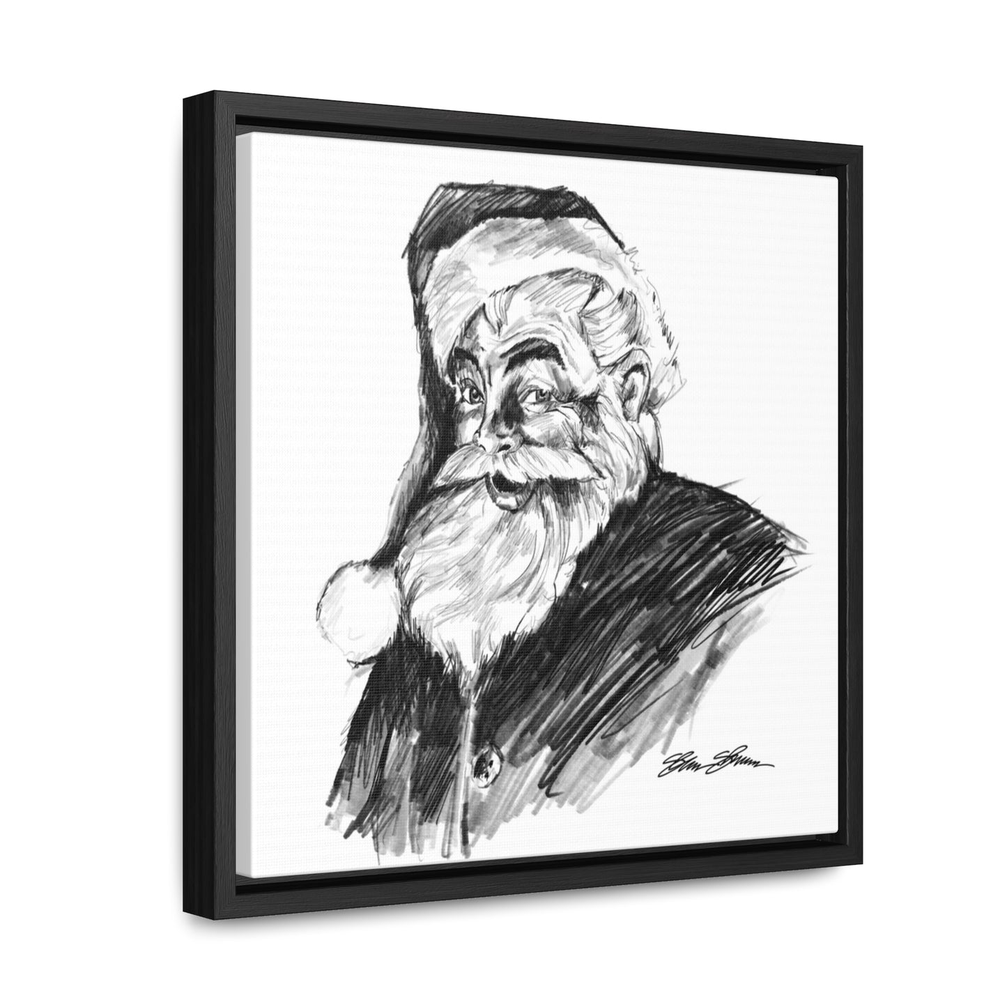 Classic Santa Sketch on Canvas (print)