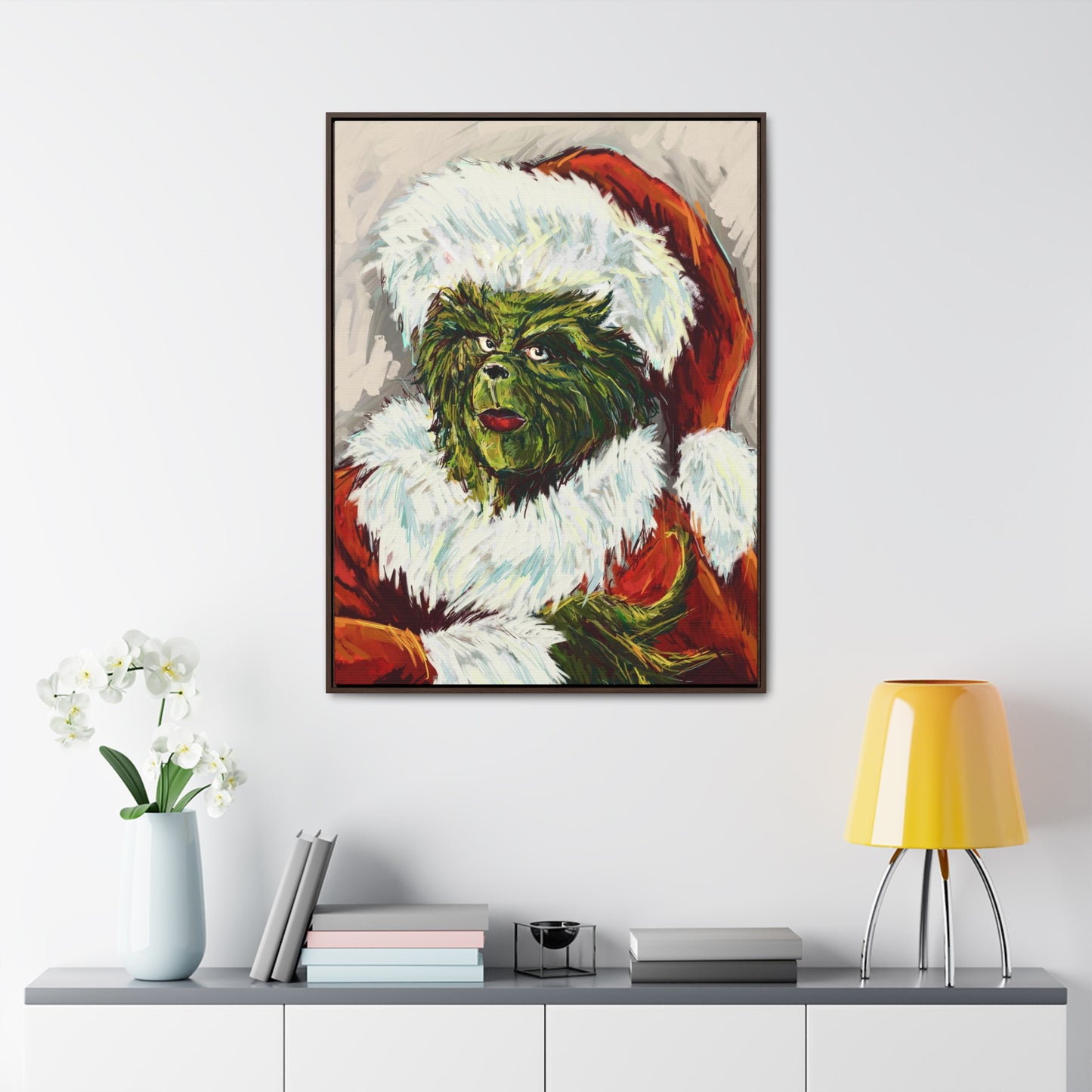 Grinch Giclee Framed Canvas