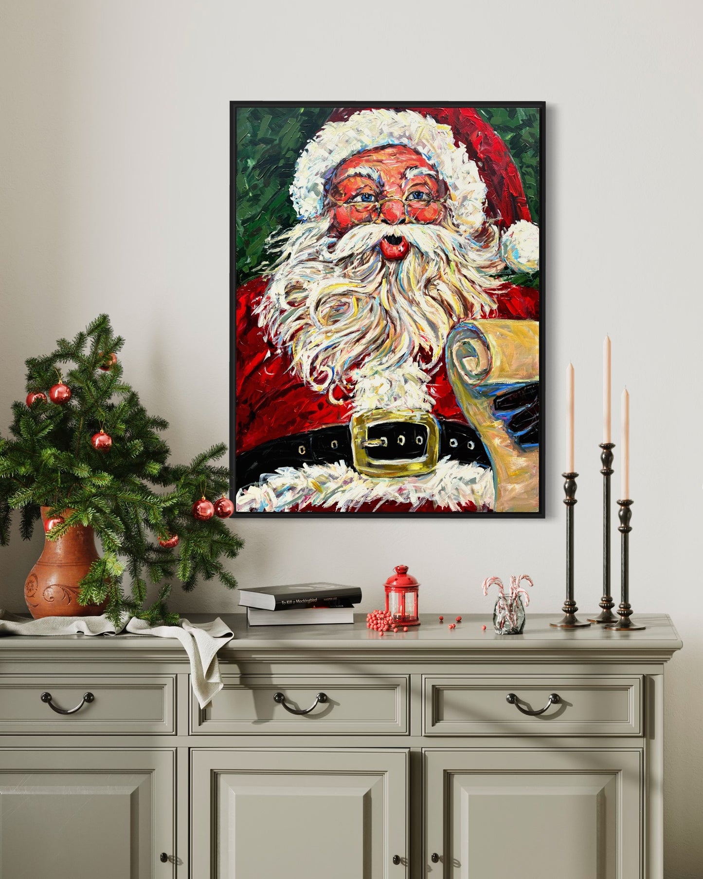Santa with List 30x40” of