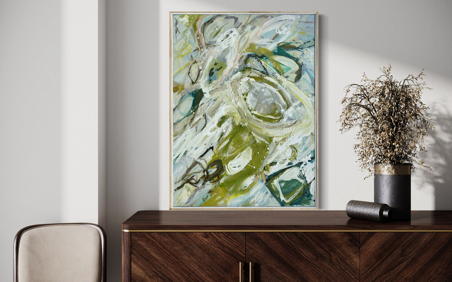 30x40” Green Abstract II
