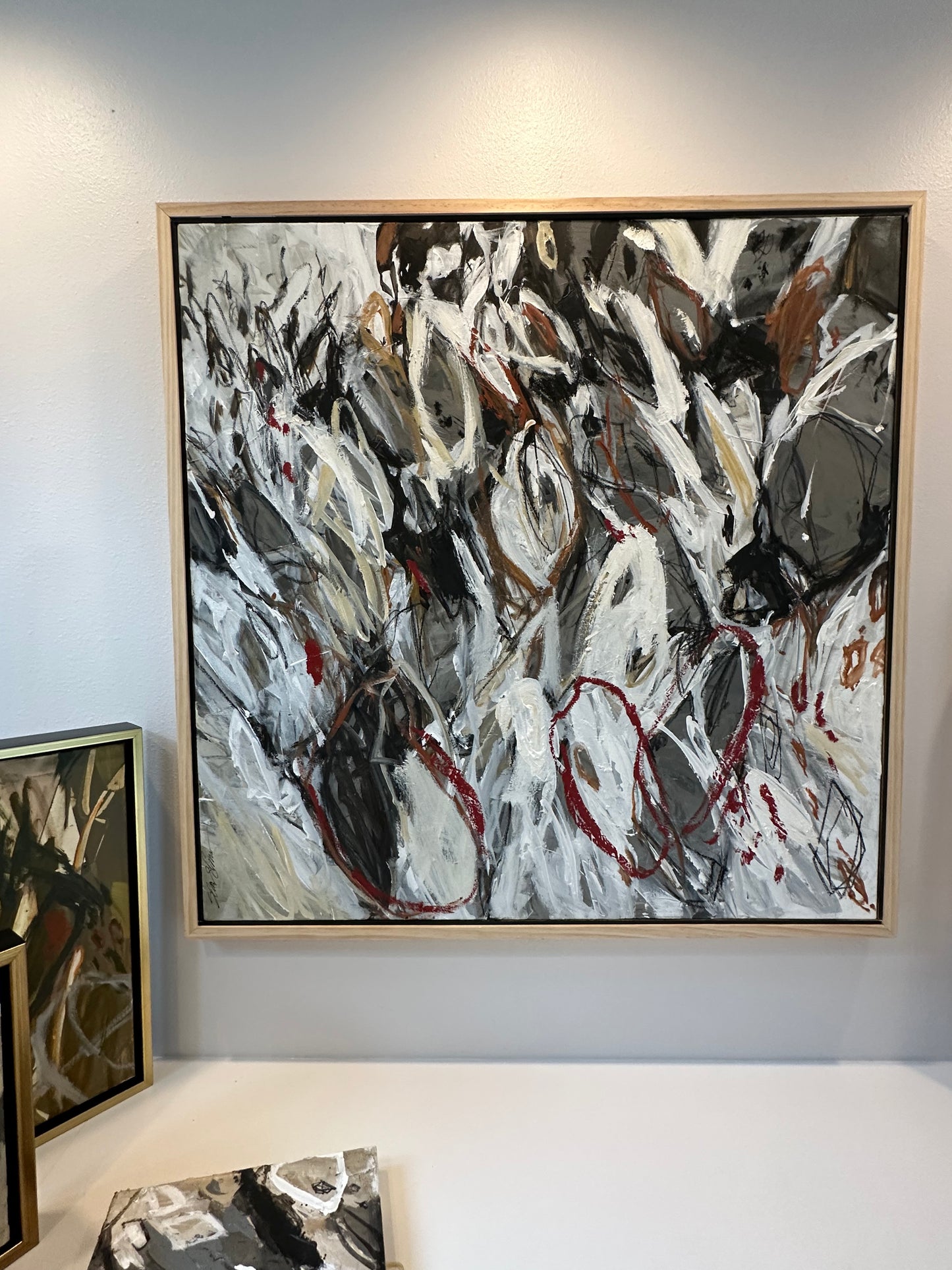 36x36” Black / White Abstract I