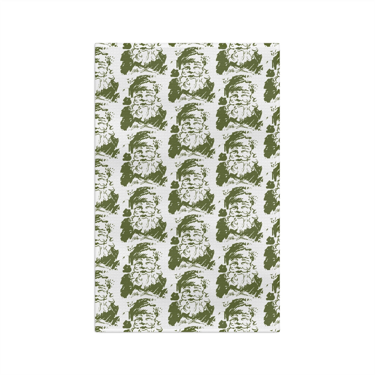 Tea Towel Santa Green