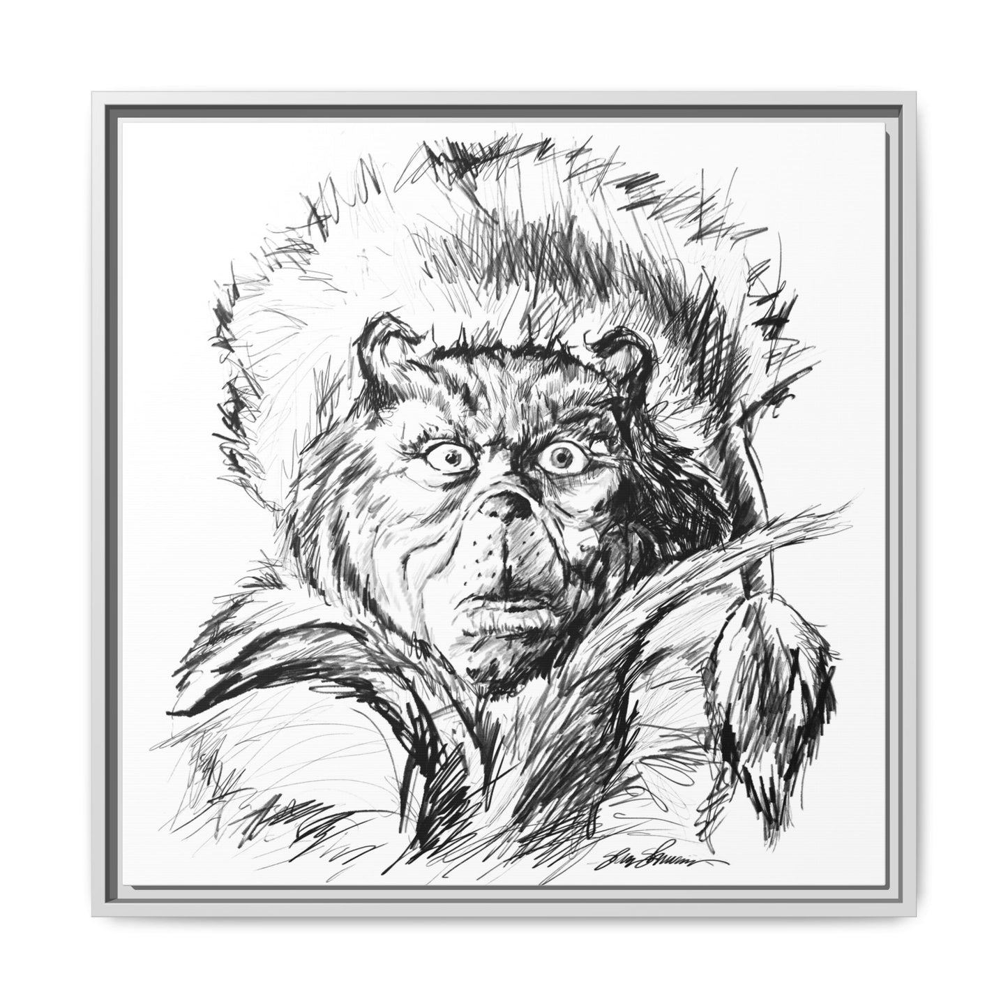 Grinch Sketch on Canvas (print)