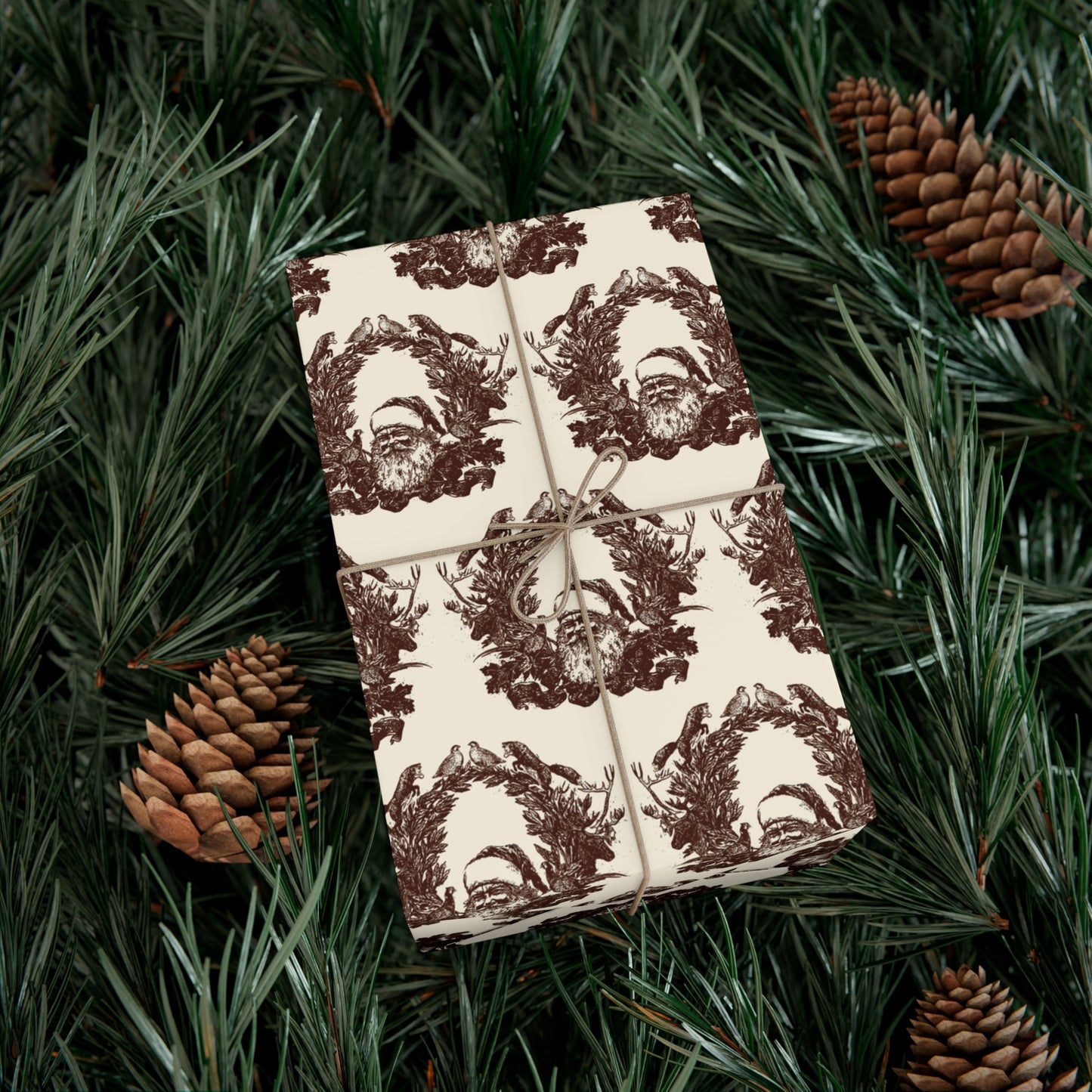 Woodland Gift Wrap / cream + sepia