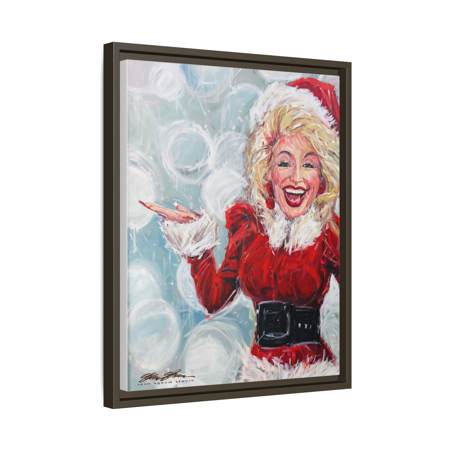 Dolly Framed Christmas Canvas