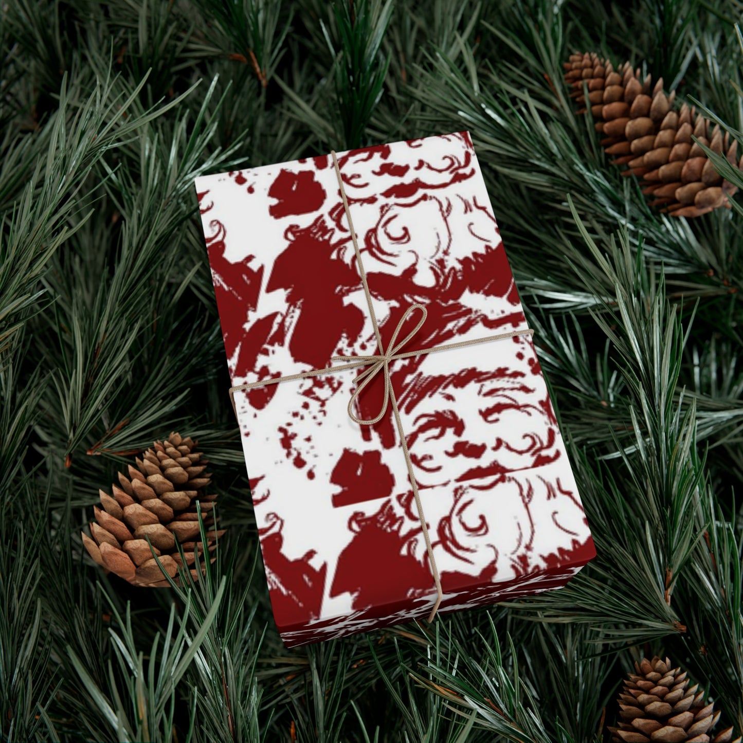 Red Santa Gift Wrap Paper