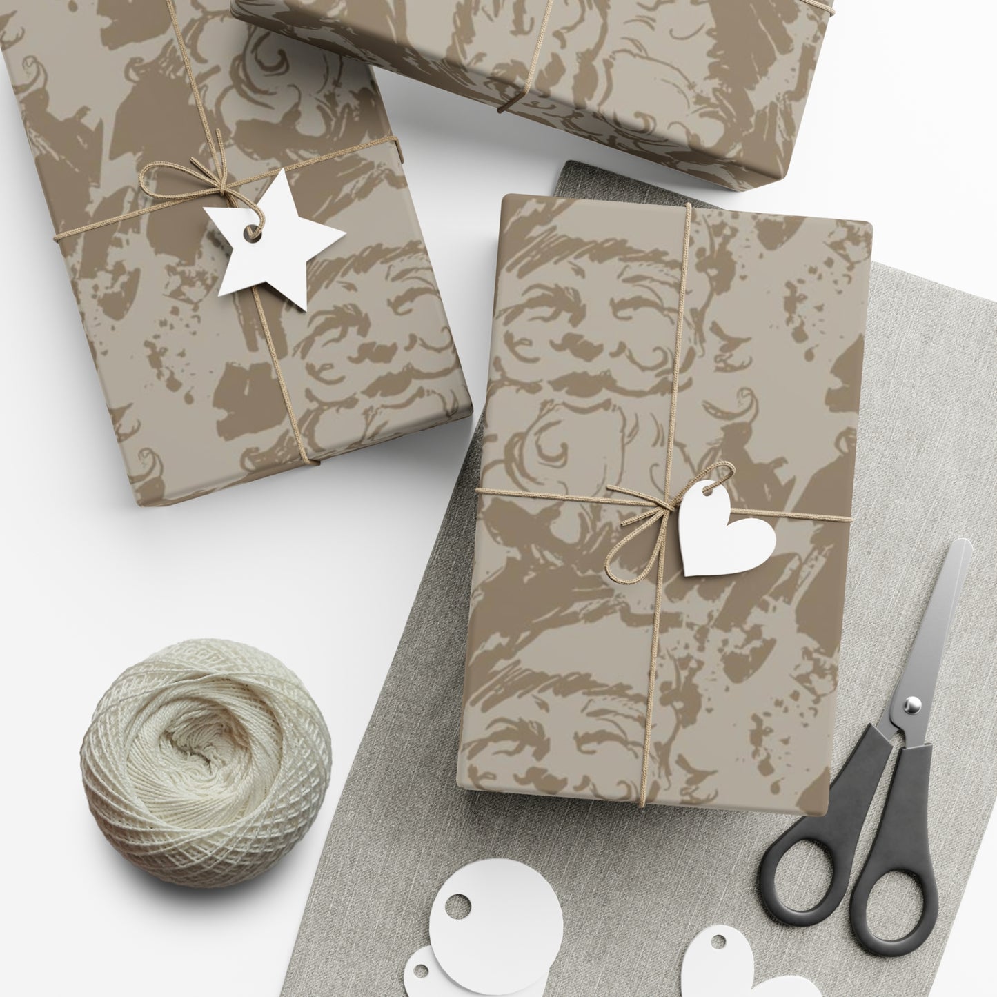 Natural Santa Gift Wrap Paper