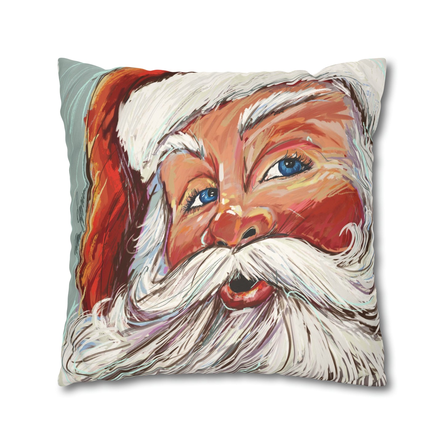 GRINCH / SANTA COLOR  Double Sided Pillow  (no insert)