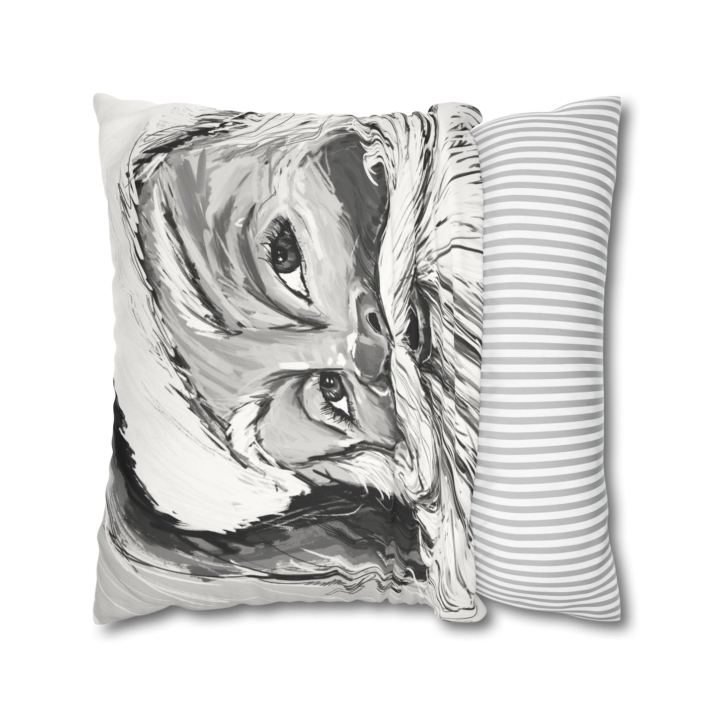 Vonde’s santa BW  Faux Suede Pillow Case (no insert)