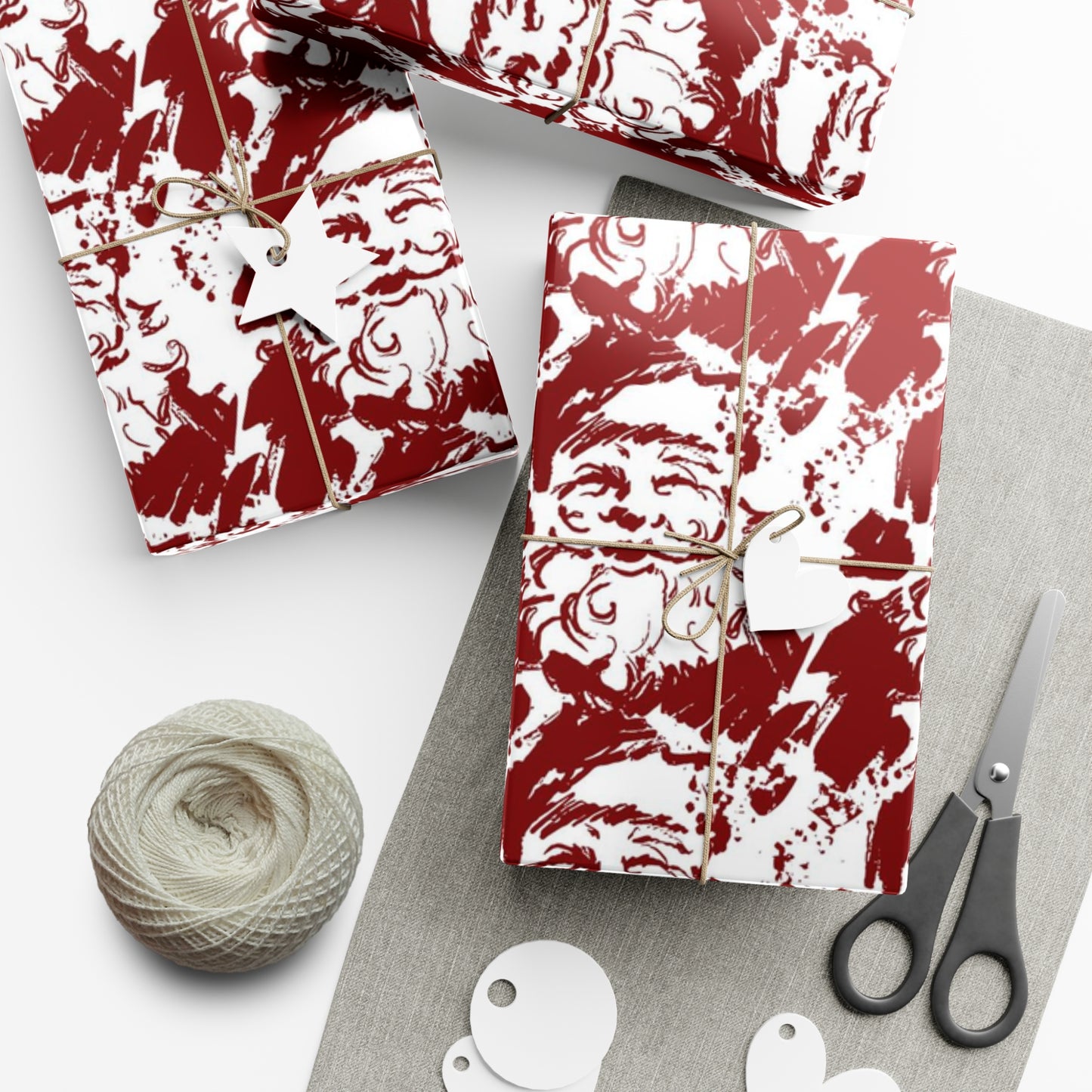 Red Santa Gift Wrap Paper