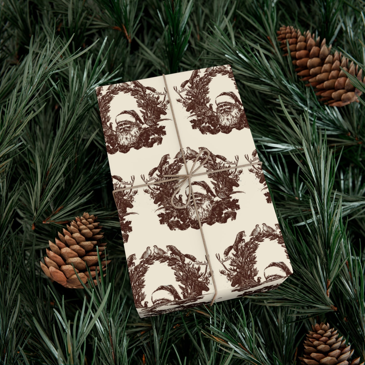 Woodland Gift Wrap / cream + sepia