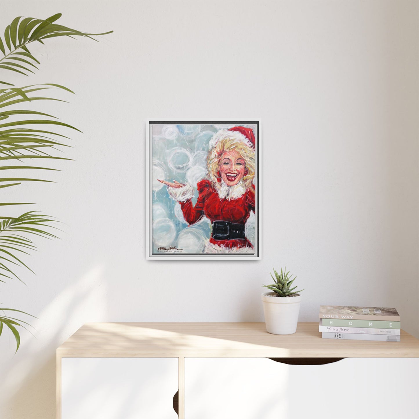 Dolly Framed Christmas Canvas