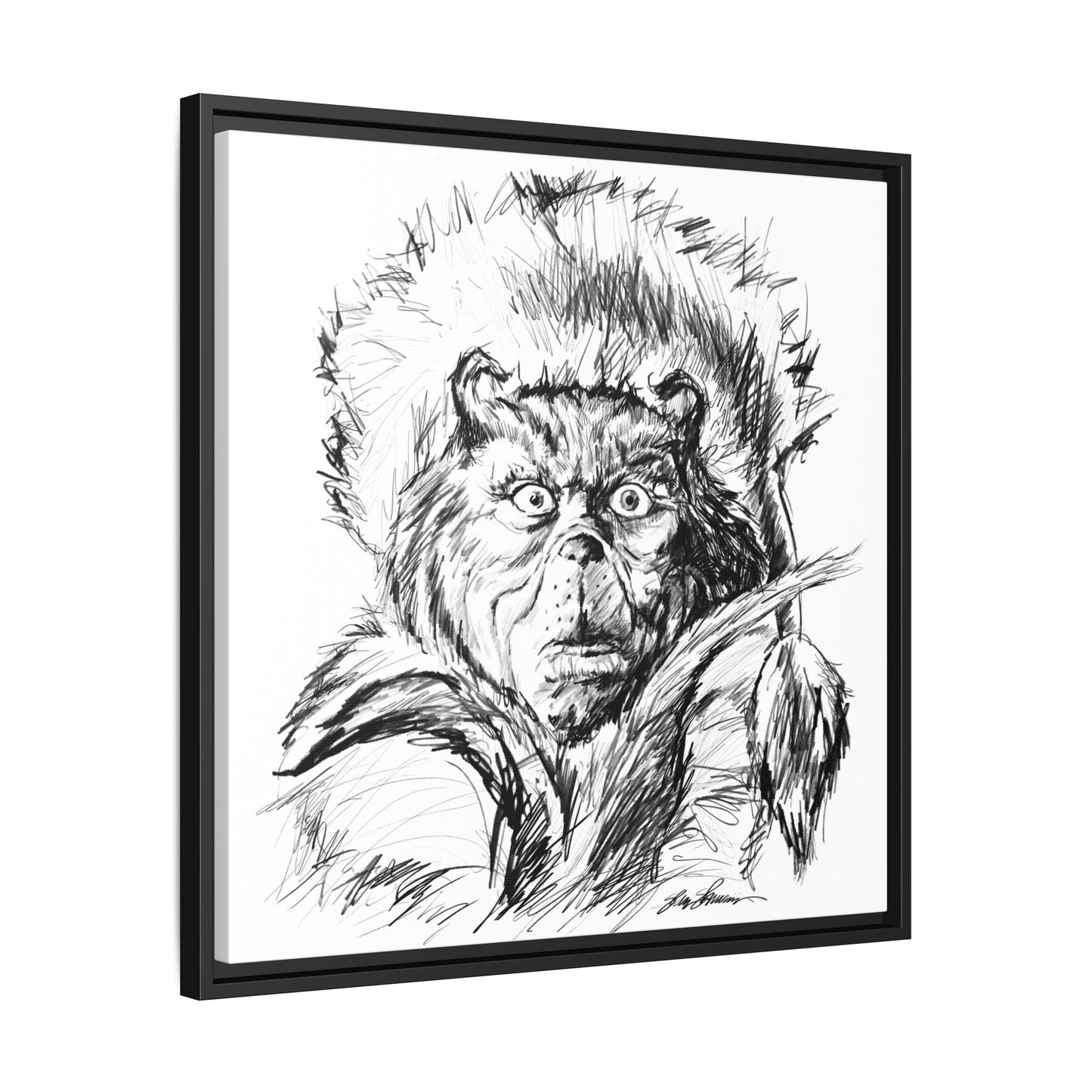 Grinch Sketch on Canvas (print)