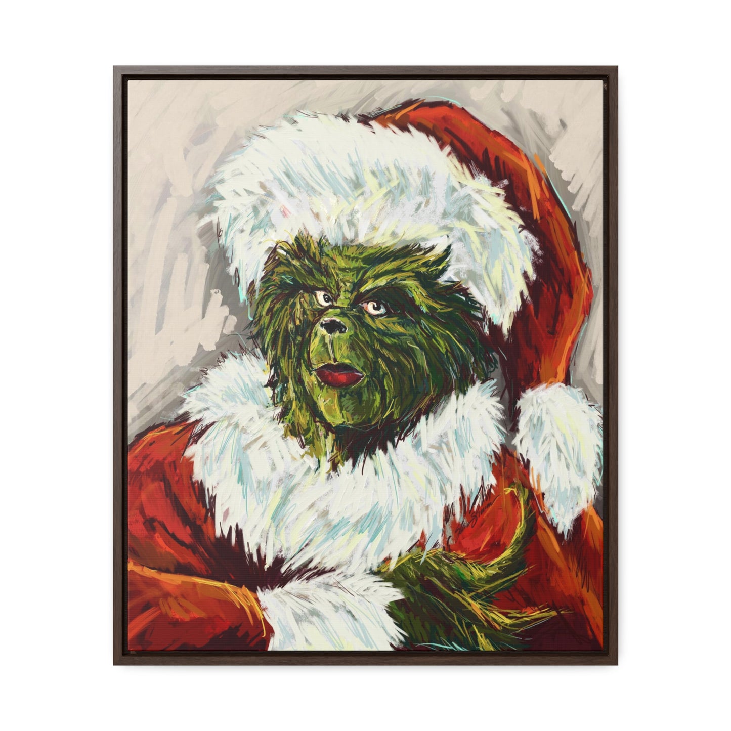 Grinch Giclee Framed Canvas