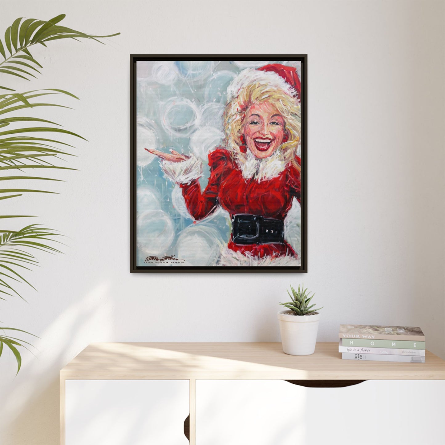 Dolly Framed Christmas Canvas