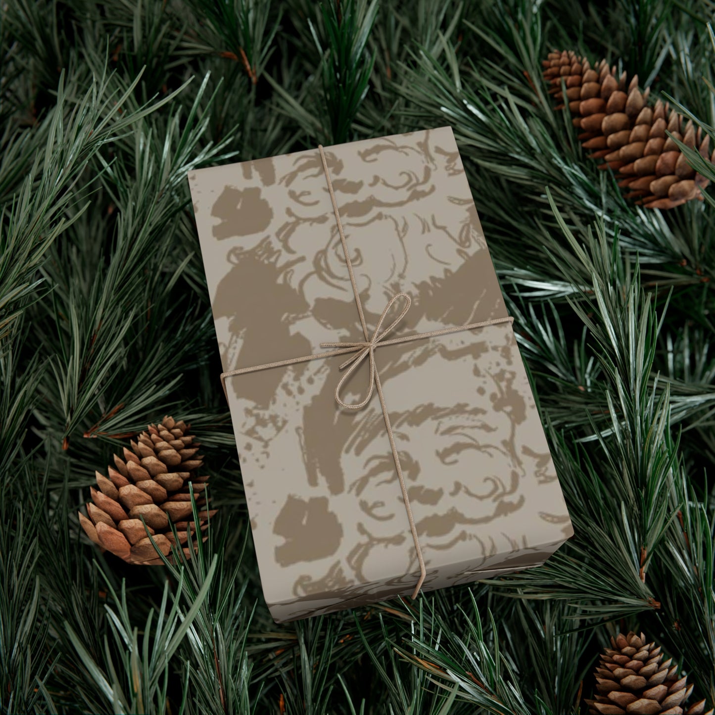 Natural Santa Gift Wrap Paper
