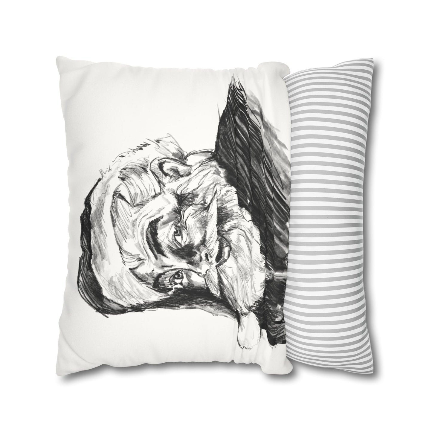 Classic Santa Faux Suede Pillow Case (no insert)