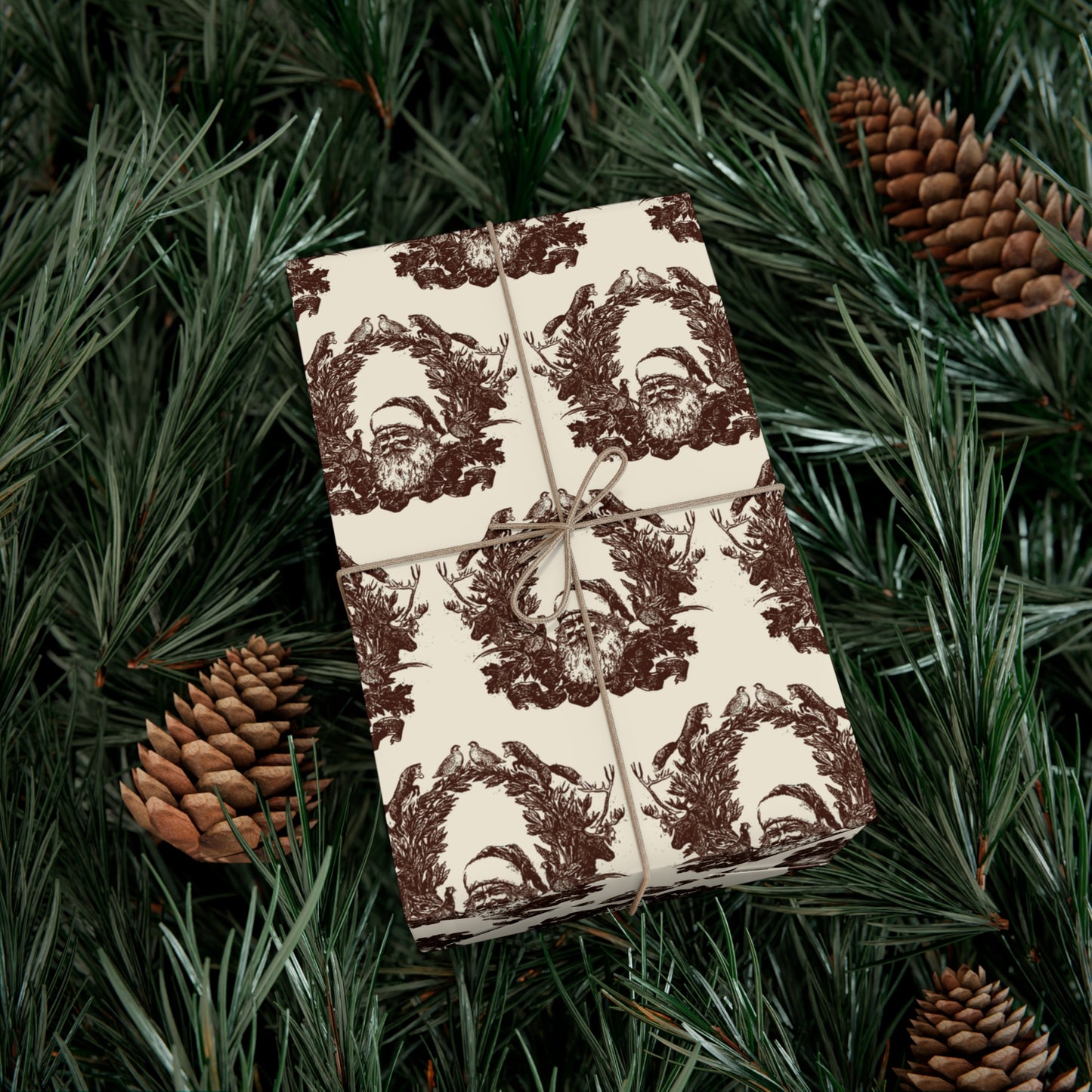 Woodland Gift Wrap / cream + sepia