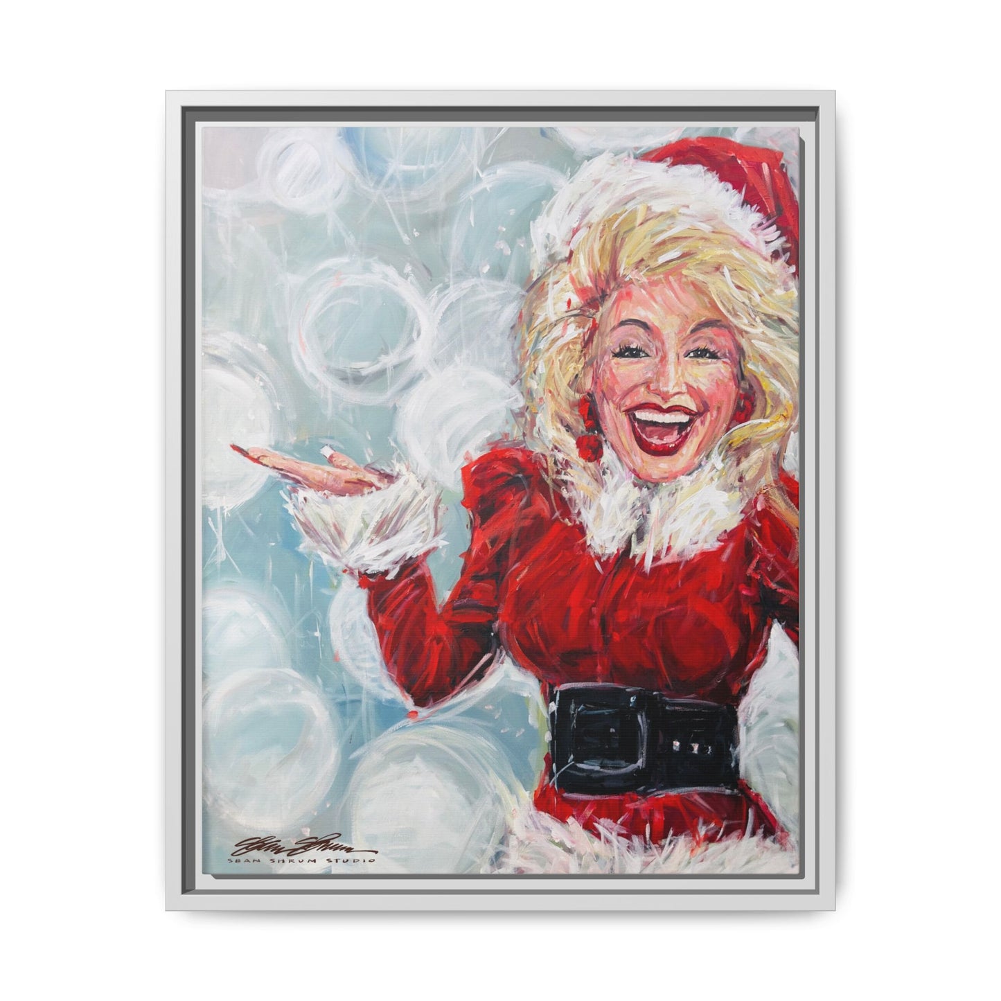 Dolly Framed Christmas Canvas