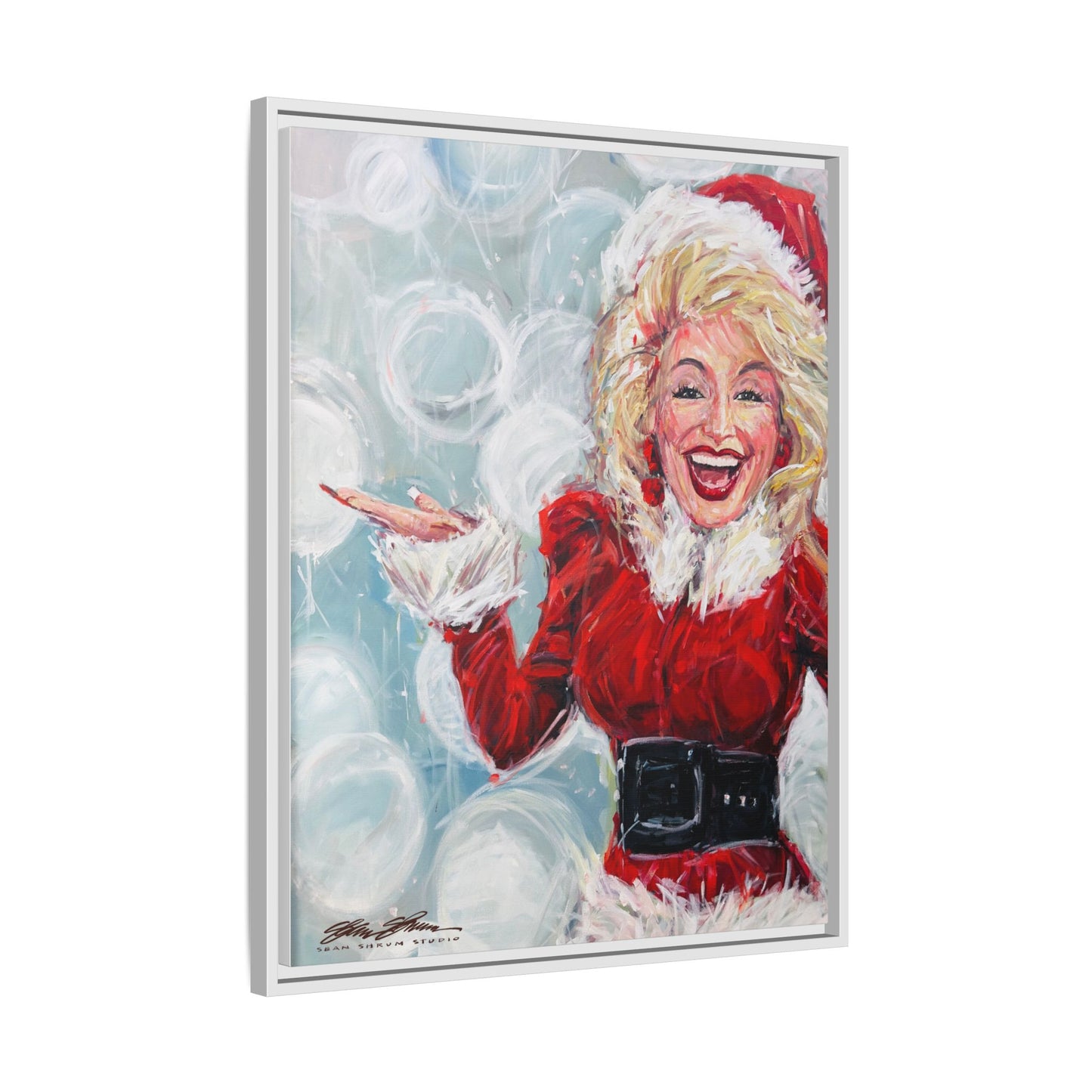 Dolly Framed Christmas Canvas