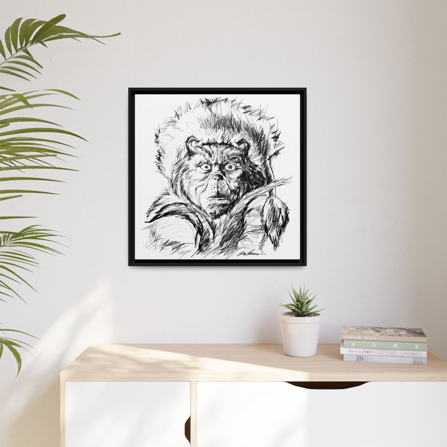 Grinch Sketch on Canvas (print)