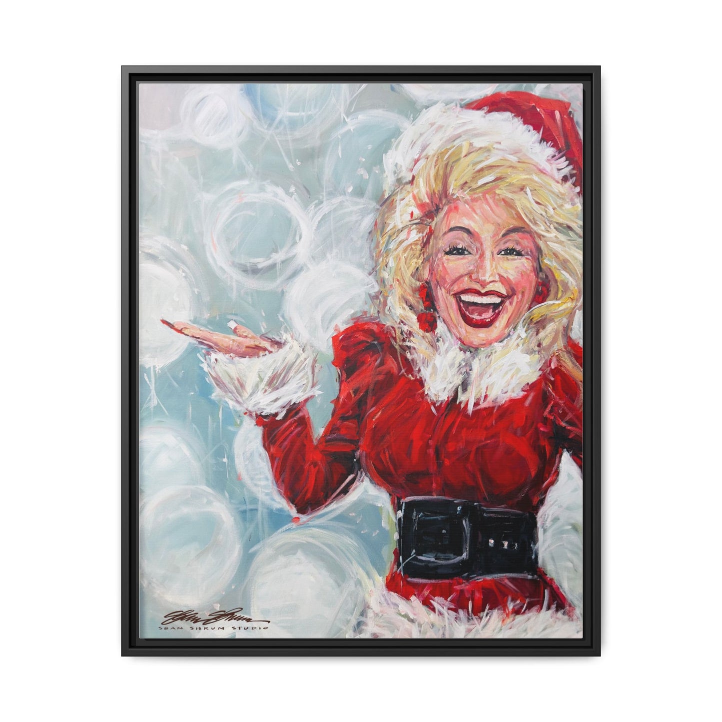 Dolly Framed Christmas Canvas