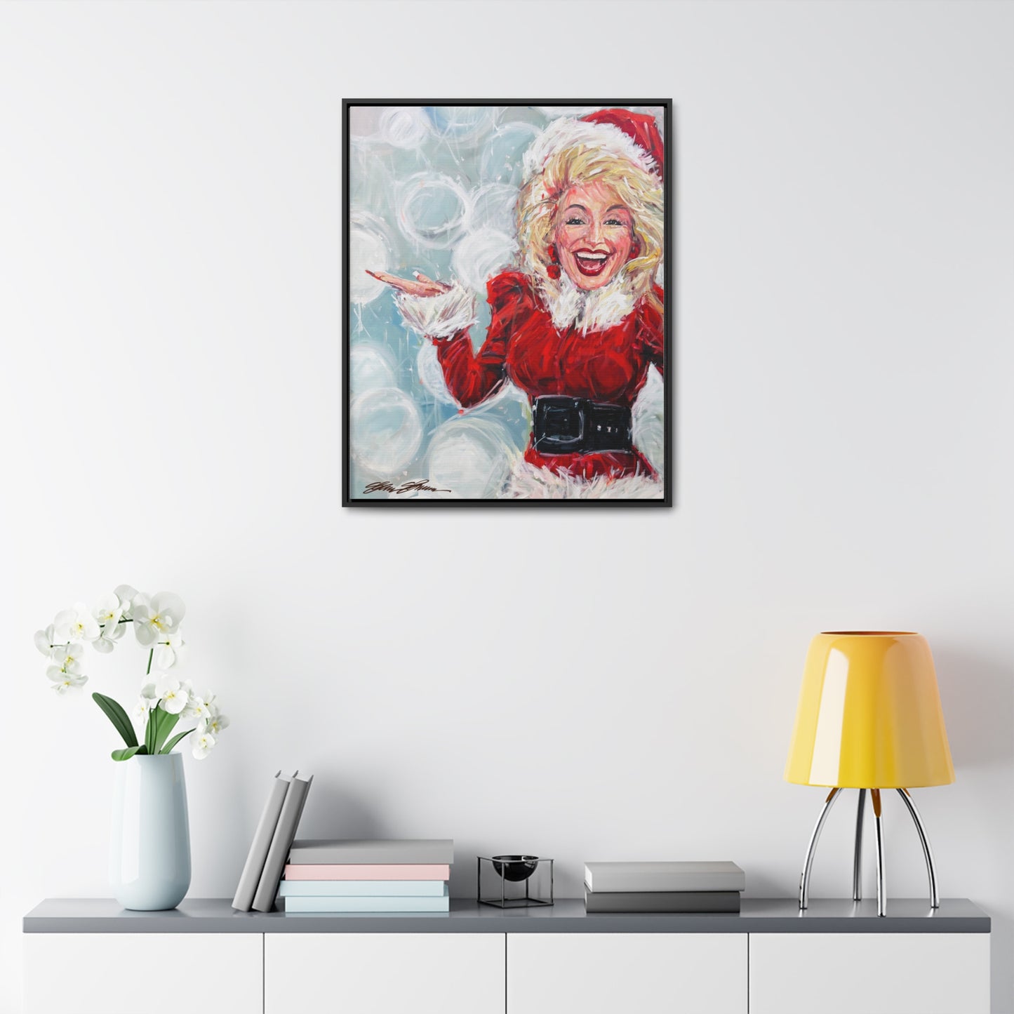 Dolly Christmas Framed Canvas